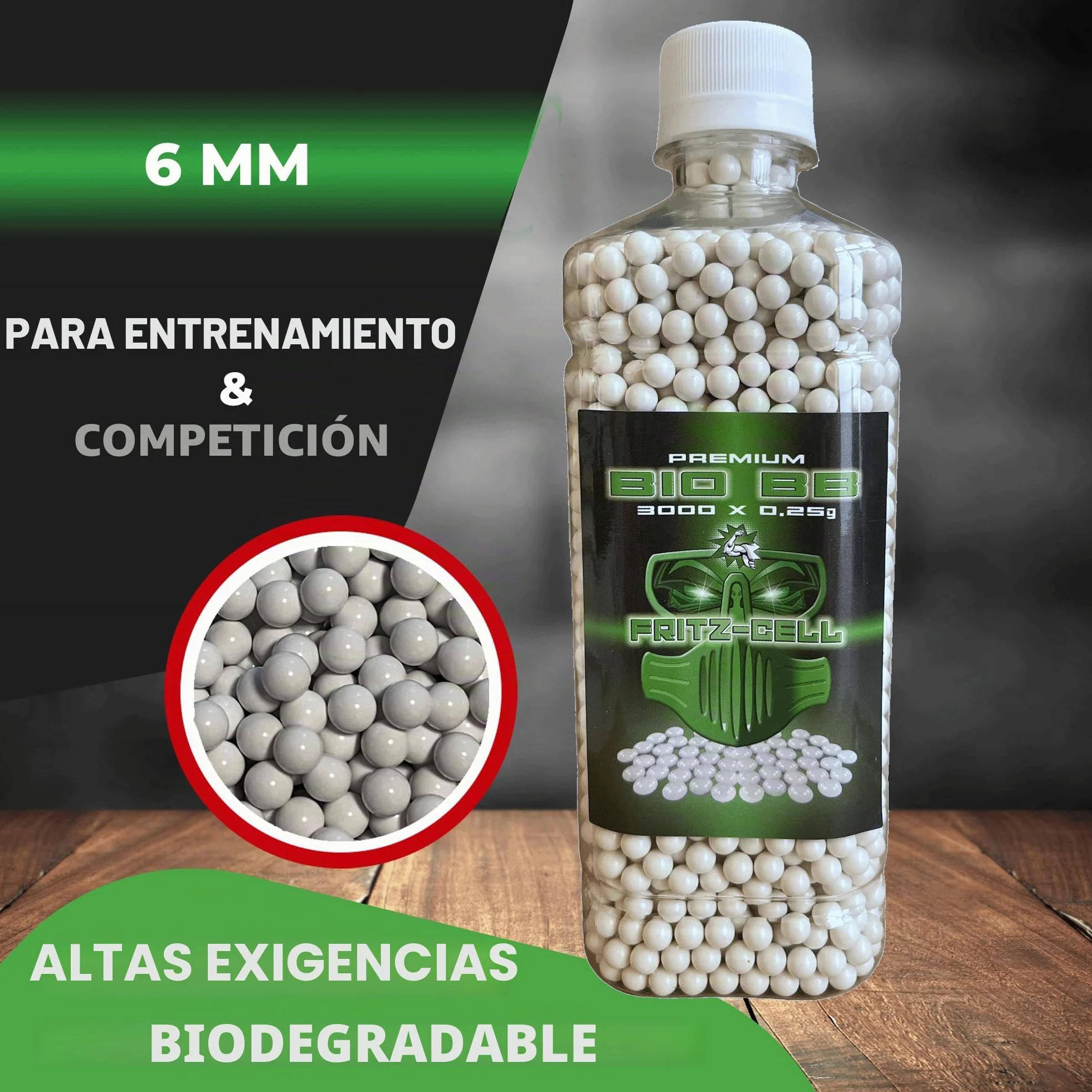 Airsoft Bio BBs 6 mm 0,25 g Fritz-Cell Biodegradable 3000