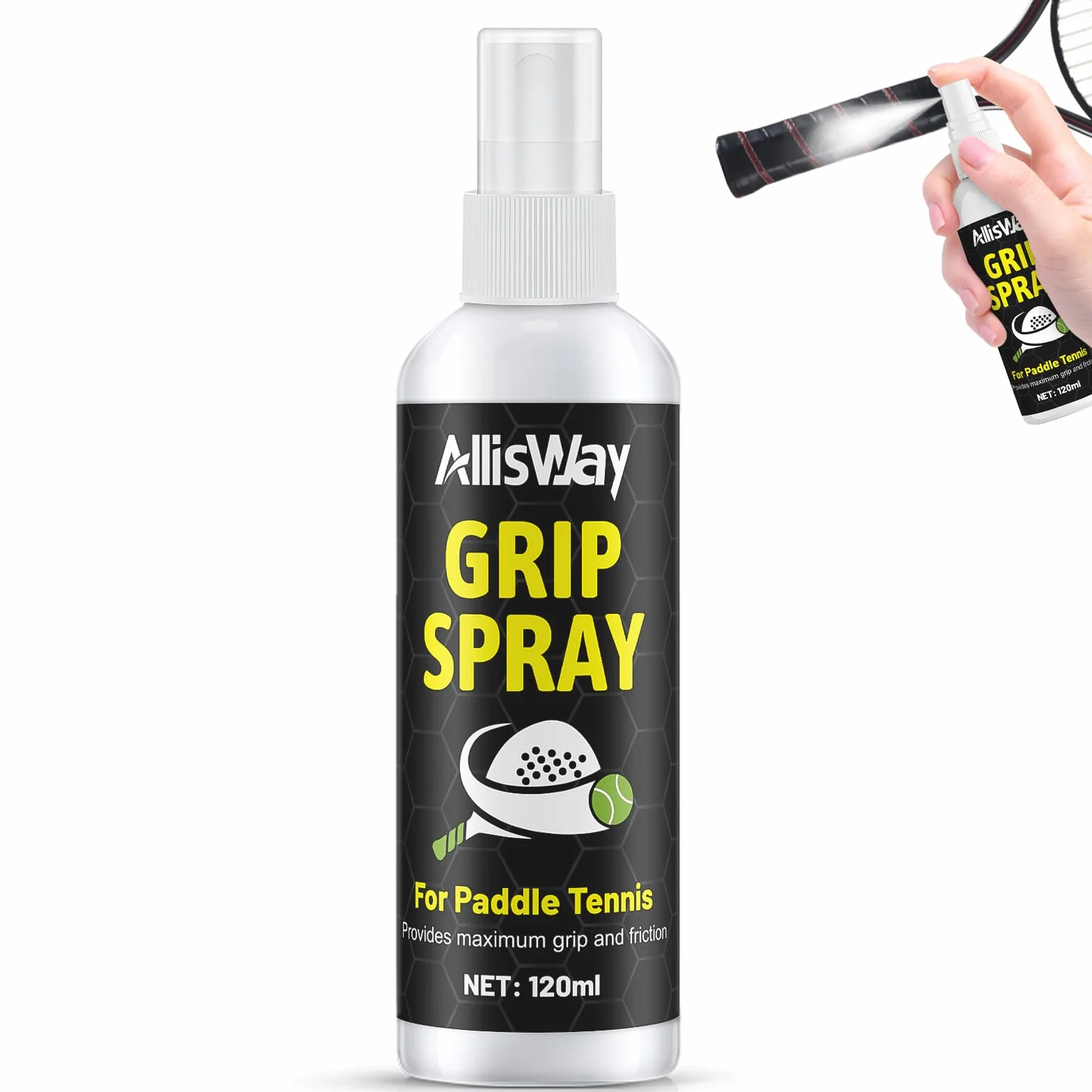 Spray Antideslizante para Padel, Grip, Mejora Agarre, 120 ml