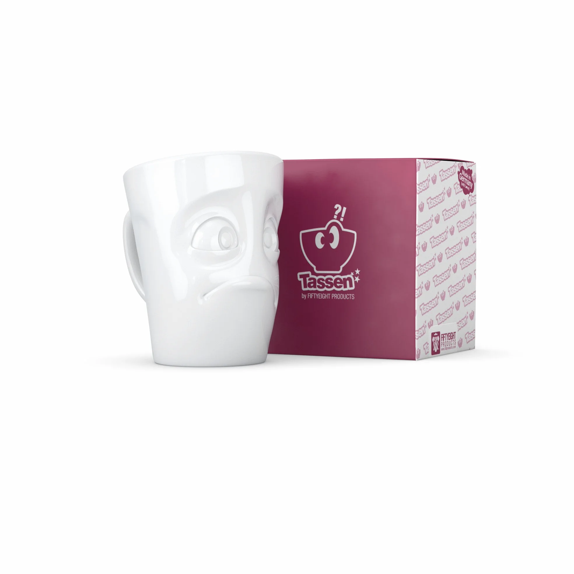 Fiftyeight - Juego de 2 tazas con asa (350 ml), color blanco