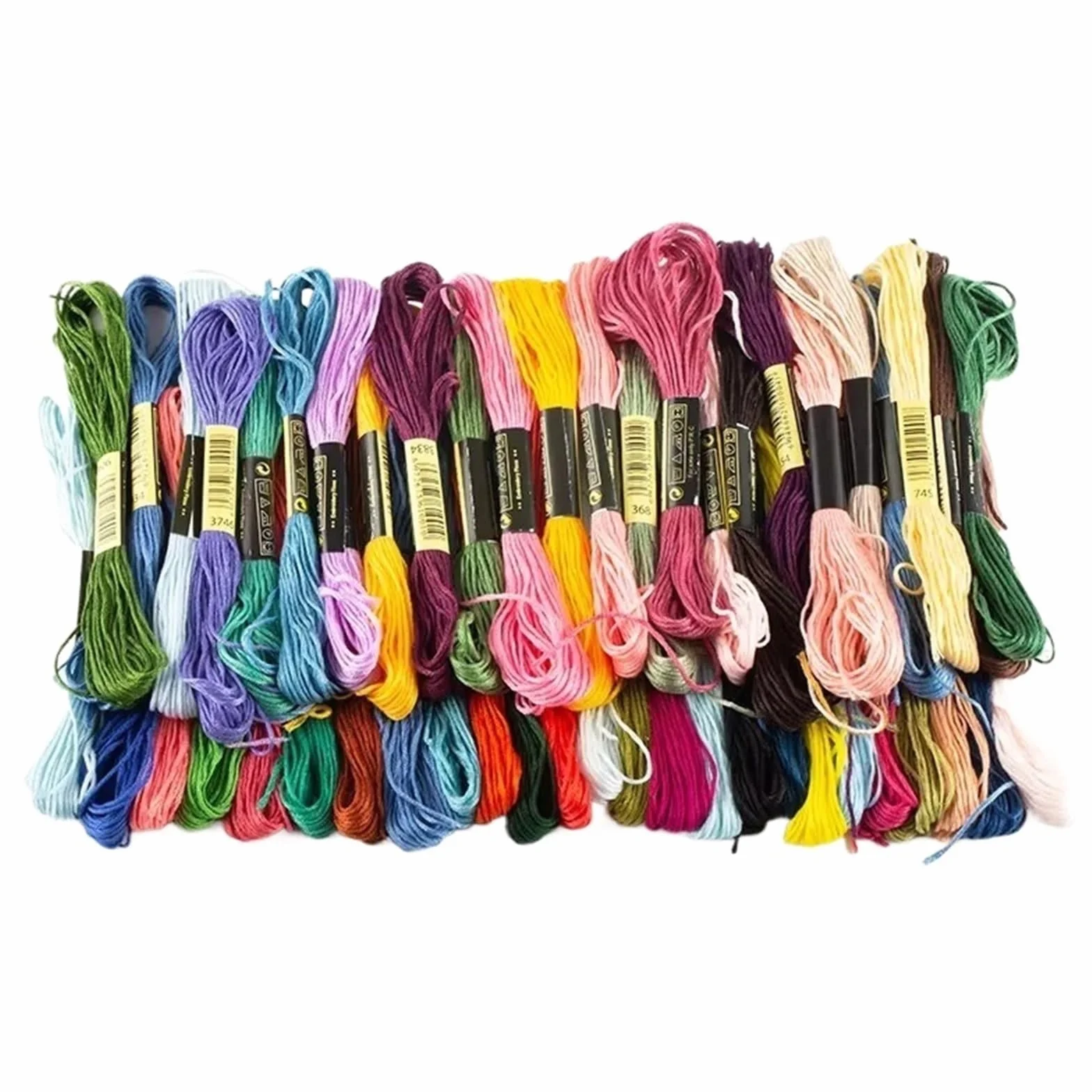 Hilo de bordado de punto de cruz, línea de bordado de color fijo, tejido a mano, poliéster y algodón, juego aleatorio (300 colores)