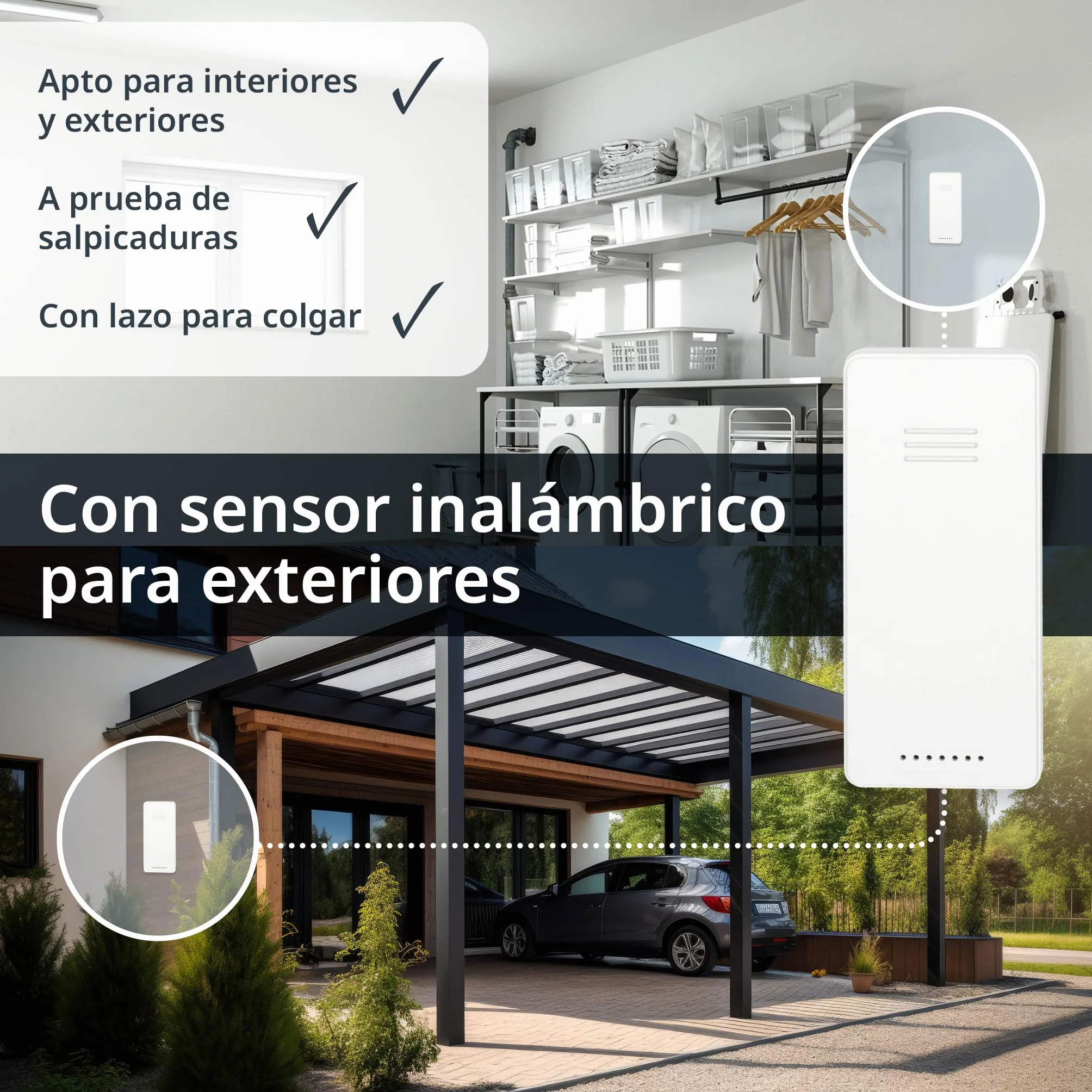ADE Estación meteorológica digital inalámbrica con sensor exterior | termómetro para temperatura interior y exterior | reloj y calendario radiocontrolados con día de la semana | incl. pilas | blanco