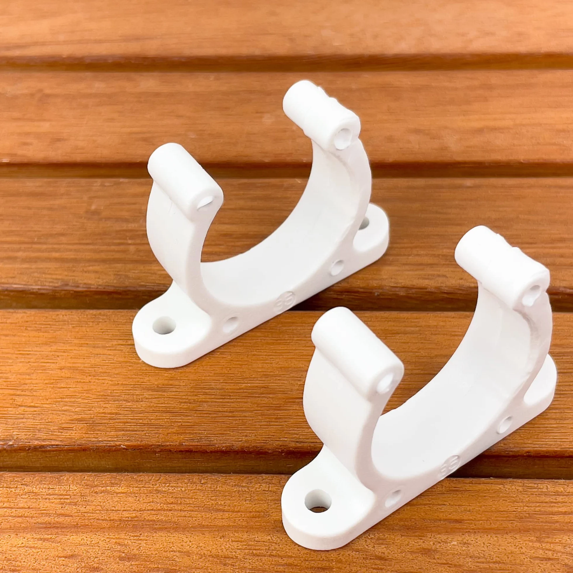 GATE14 Sujetadores de remos y Palas, Clips de plástico Blanco Ø 20 mm 2 uds.