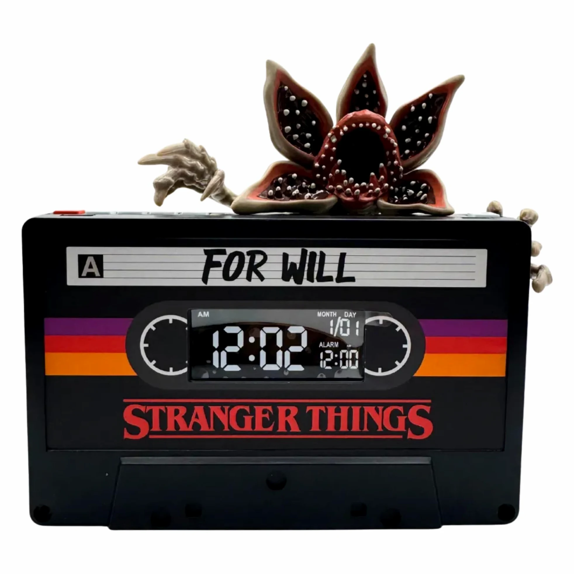 Stranger Things Reloj Despertador Caja Lámpara Original Negro