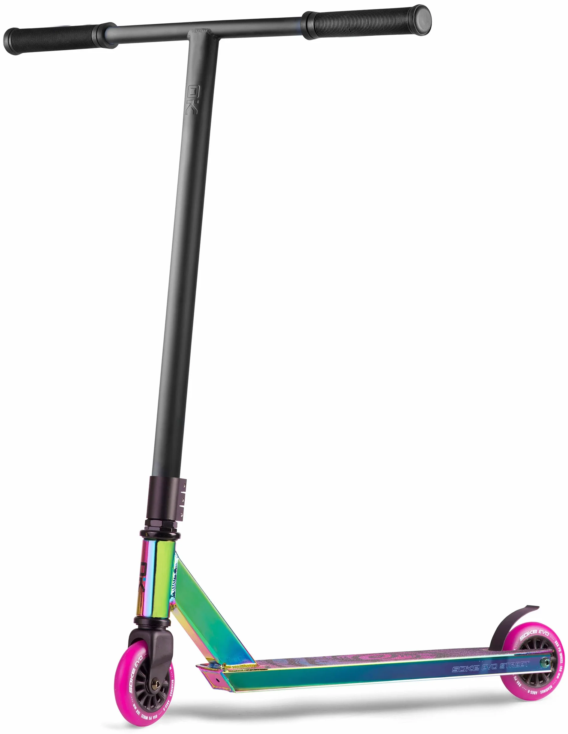 Soke Patinete Freestyle Trick Scooter 360° Manillar ABEC-9 Freno Flex Fender Black Neochrome Evo Street