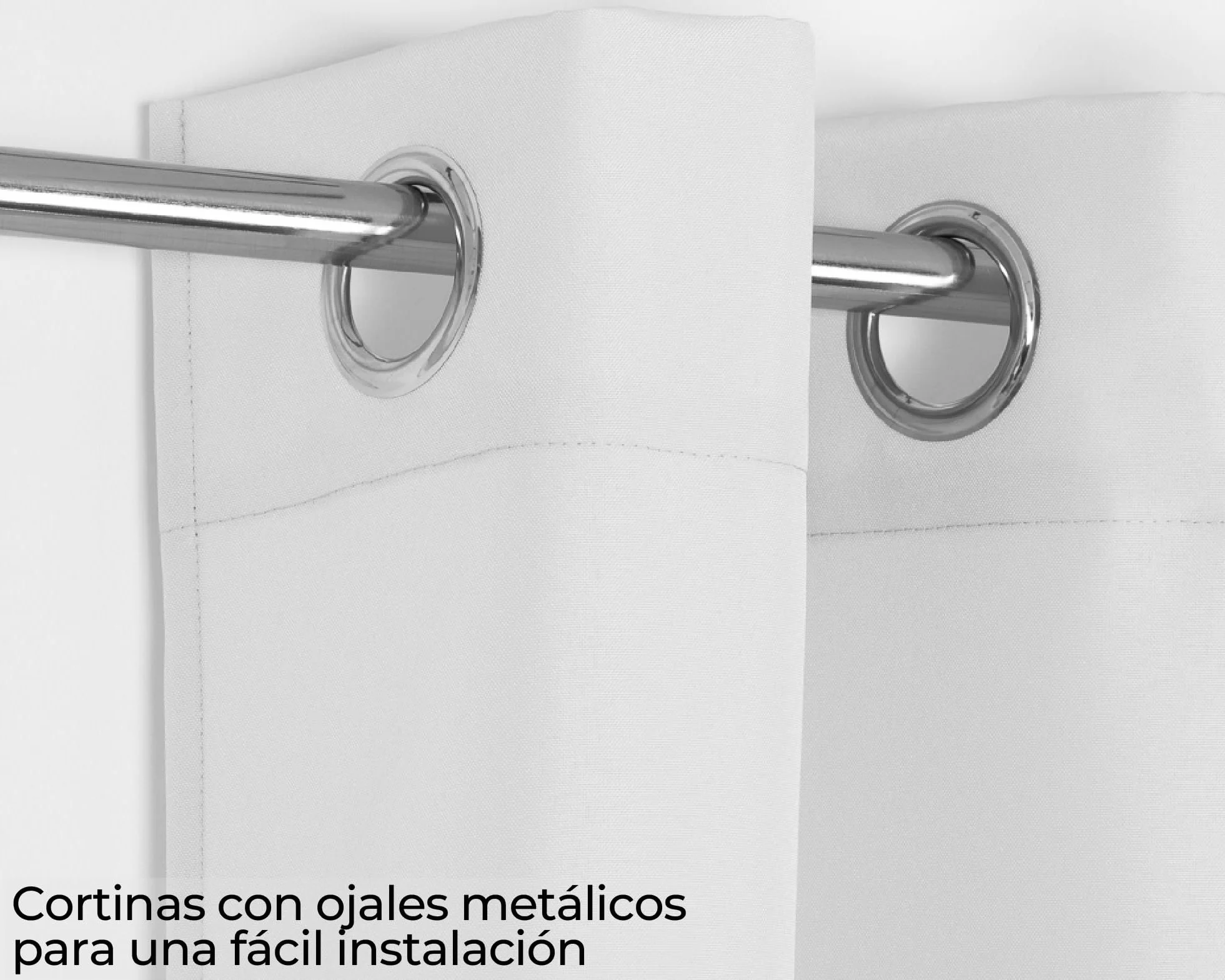 TRAMAS+ Cortinas Visillo Semitransparente 140x260 cm Ojales Blanco