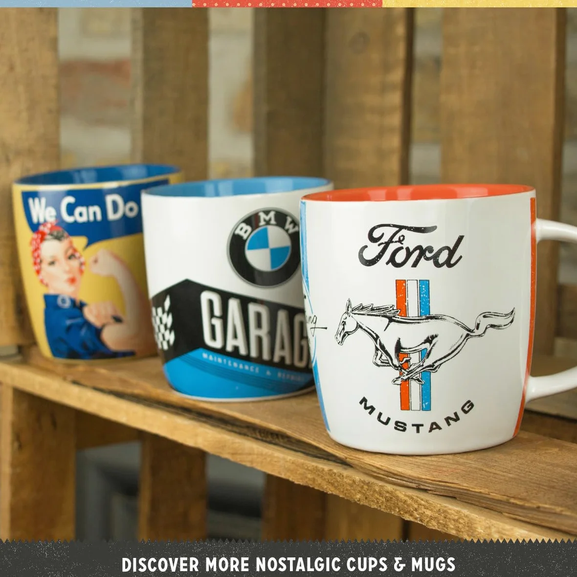 Nostalgic-Art Juego de 3 tazas de café retro Vespa 330 ml – Idea de regalo para los amantes de los scooters, taza de cerámica, diseño vintage