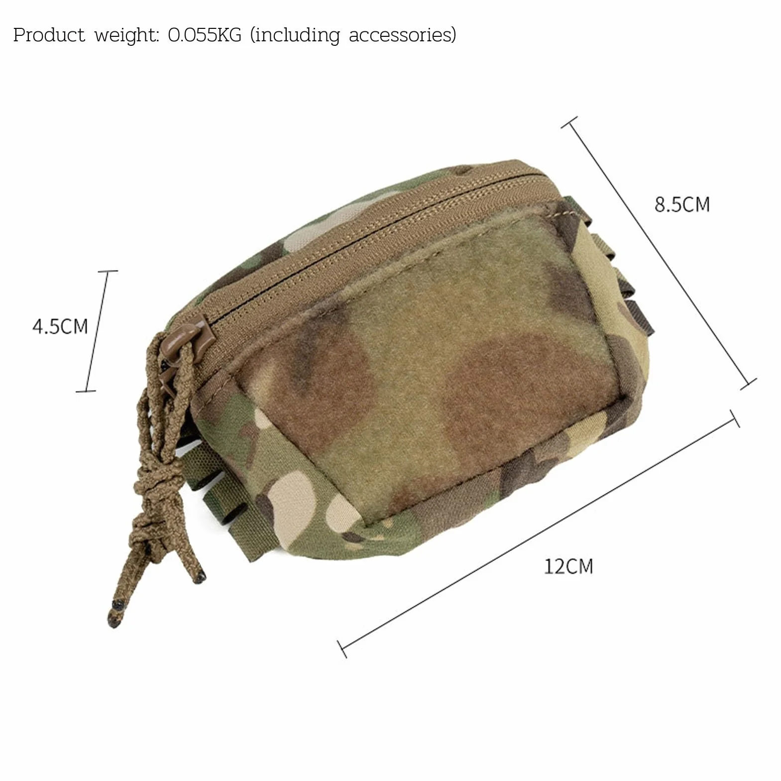 Bolsa Trasera para Casco Táctico, Doble Cremallera, Nailon, Batería/Contrapeso para Airsoft