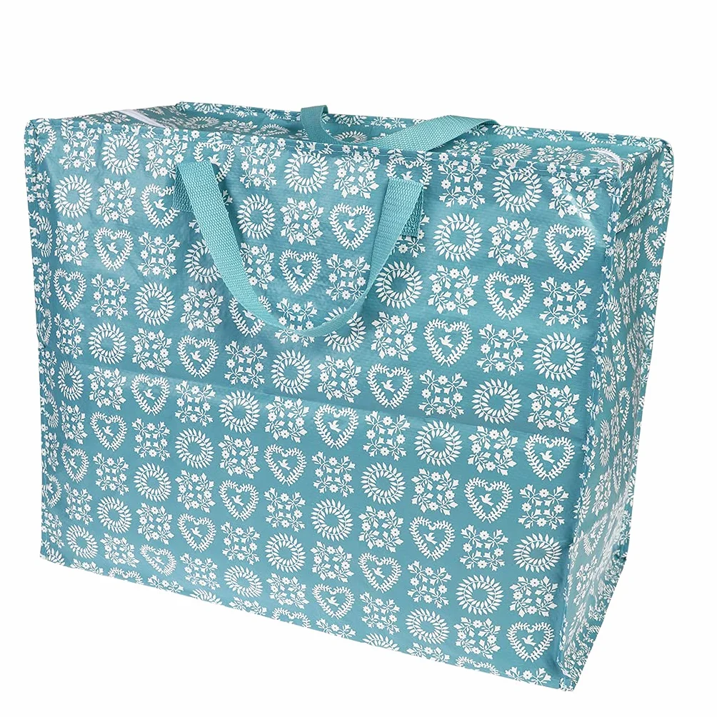 Bolsa de almacenamiento grande con cremallera, resistente y duradera, 55 x 48 x 28 cm, 70 l, diseño a elegir (azul amistad)
