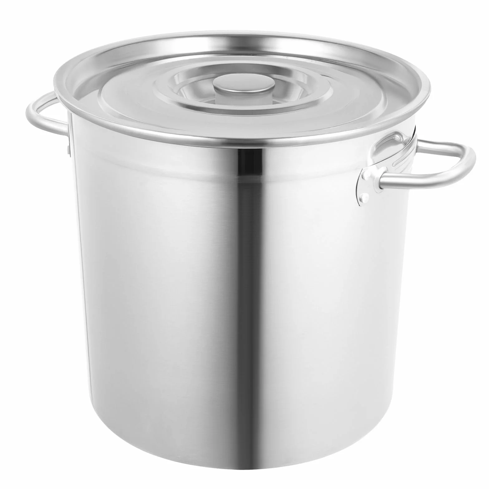 Olla grande de acero inoxidable 201, 35 L, con tapa, para inducción, gas, eléctrica, 30 cuartos para cocinar sopa, guiso, 47 x 36 cm, grosor de pared de 1,2 mm