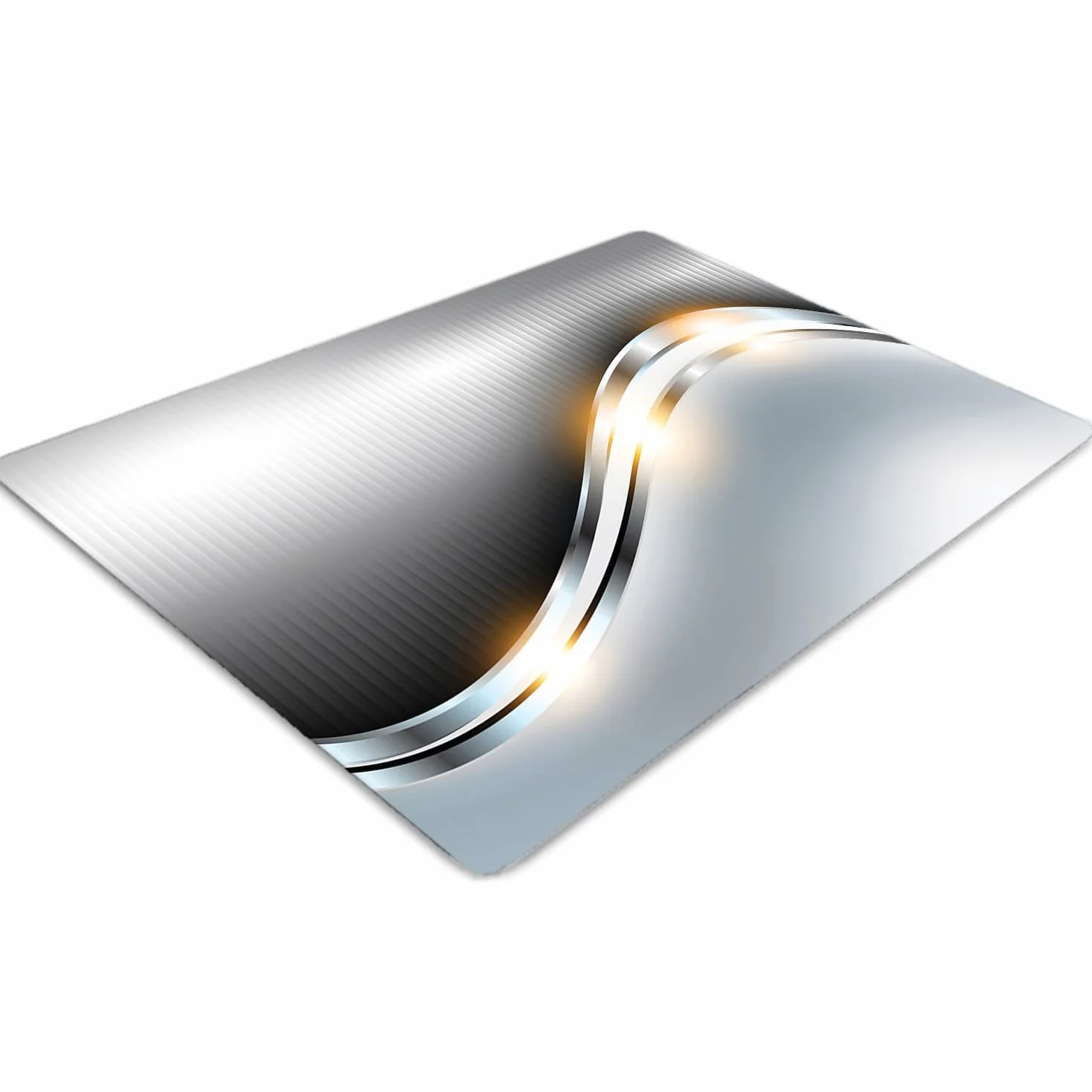 Alfombrilla para Silla 100x70 cm PVC Vinilo Impermeable Resistente a Daños Antideslizante Fácil de Limpiar Protector de Suelo Rectangular para Casa y Oficina - Brillo Plateado