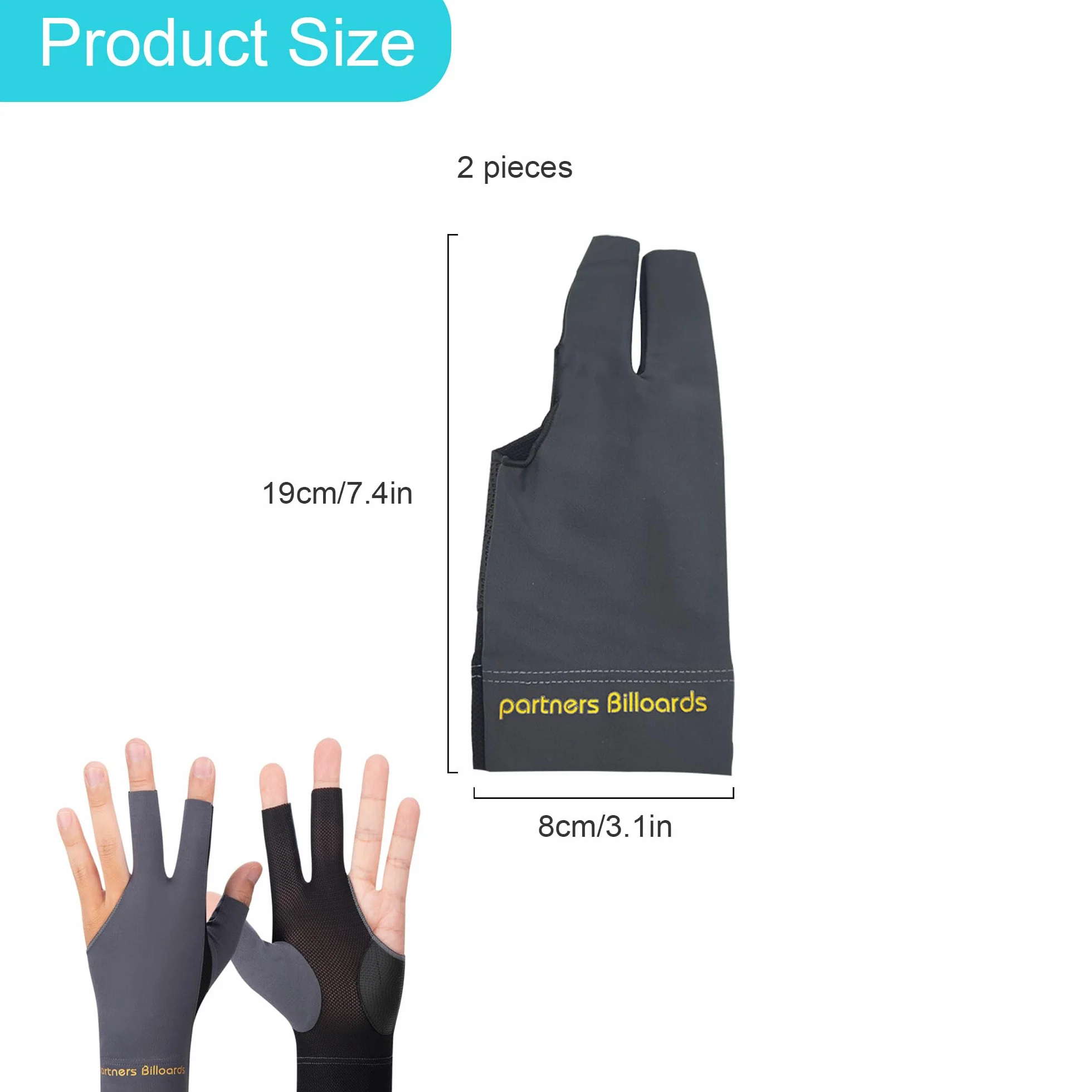 2 Pcs Guantes de Billar con 3 Dedos Billar Guante de Licra Billar de 3 Dedos Guantes Taco Guantes de Billar Mano Puente Izquierda Guantes Taco para Mujeres y Hombres