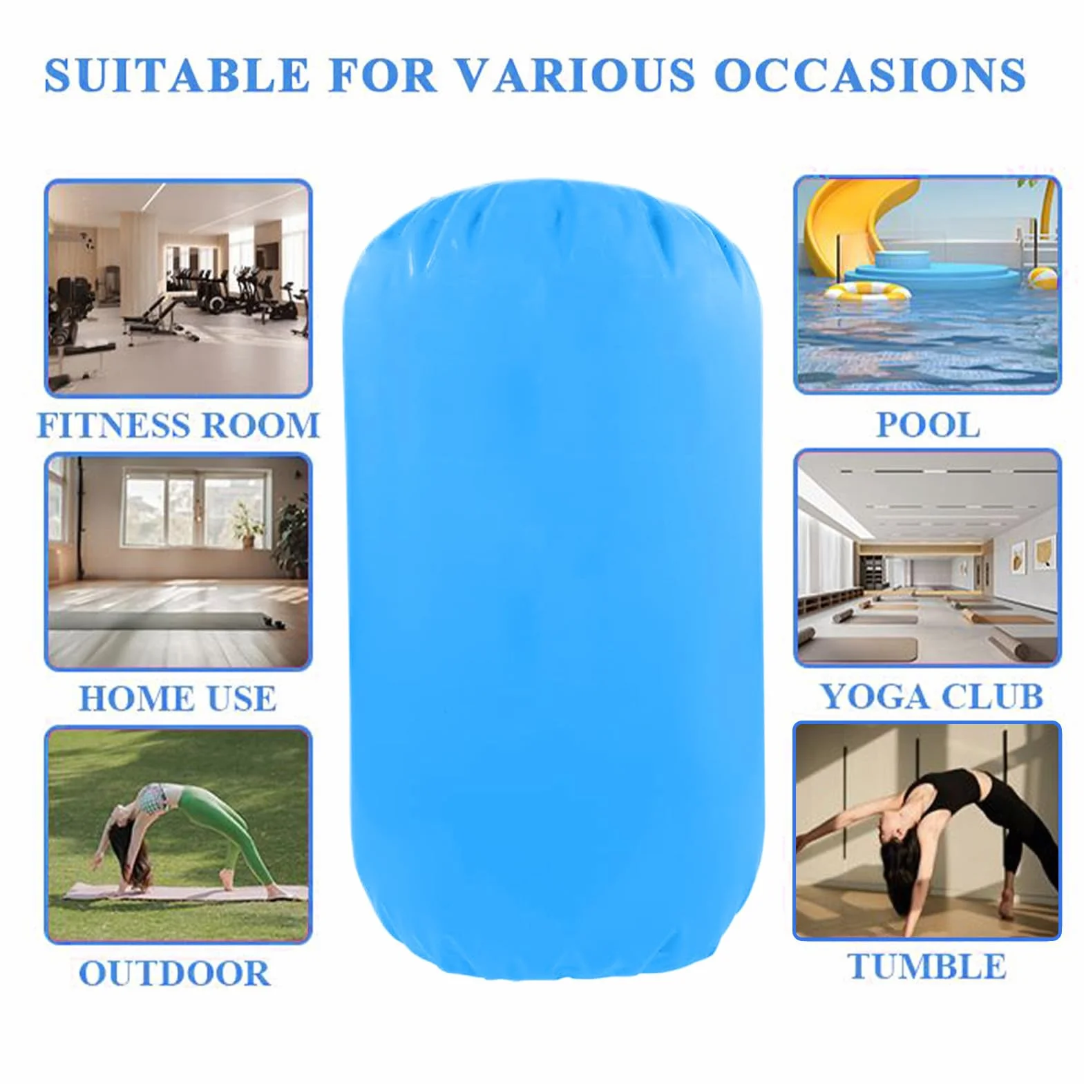 Rodillo inflable de gimnasia con bomba para entrenamiento de equilibrio y yoga