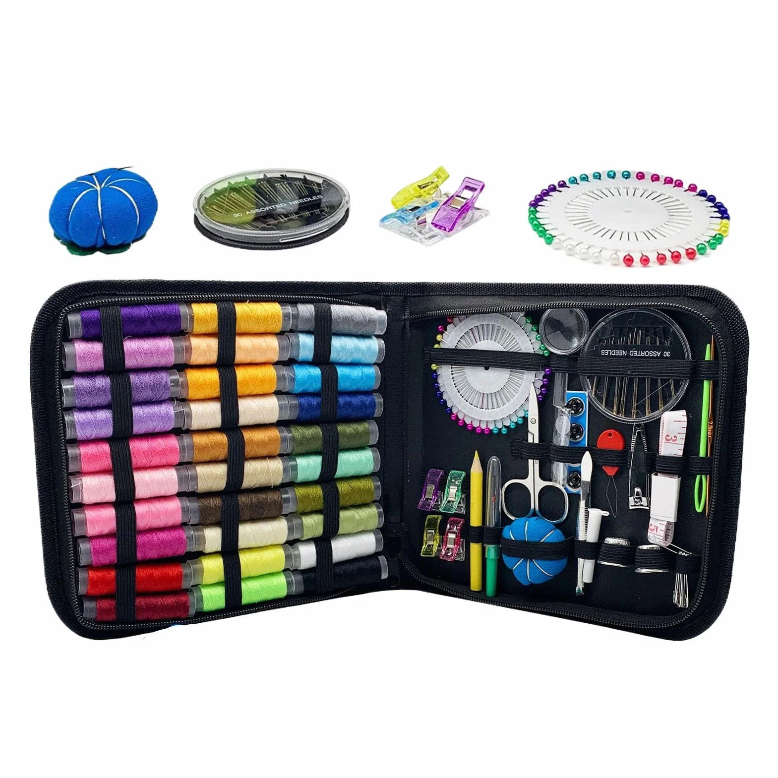 Kit de Costura para el Hogar 131 Piezas Suministros Completos de Costura | Kit de Herramientas para Bordado y Puntada a Mano para Principiantes