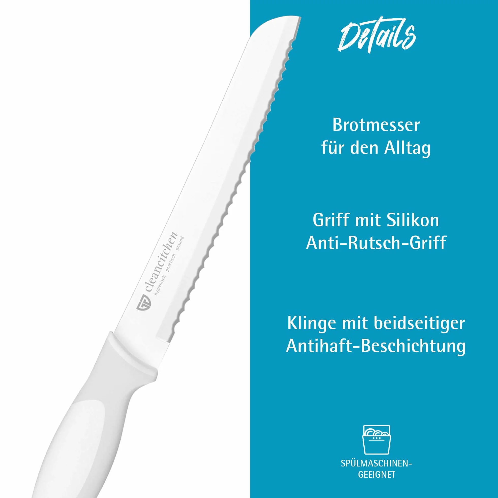 GRÄWE Cleancitchen - Cuchillo de pan (hoja de 20 cm)