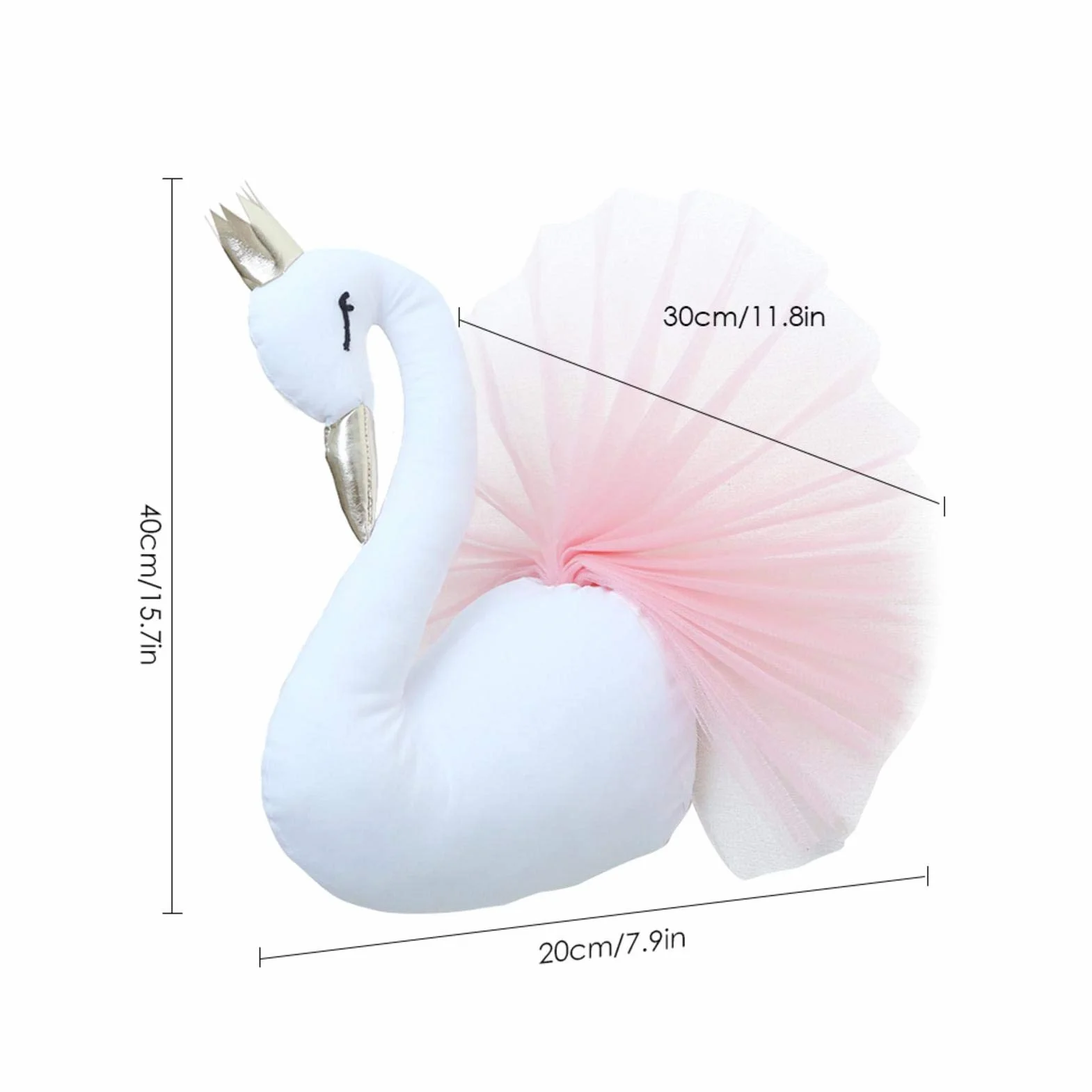 Cabeza Animal Pared Infantil Cisne Decoración Colgar Pared Decoración Habitación Niño Peluches para Los Niños Regalo Cumpleaños