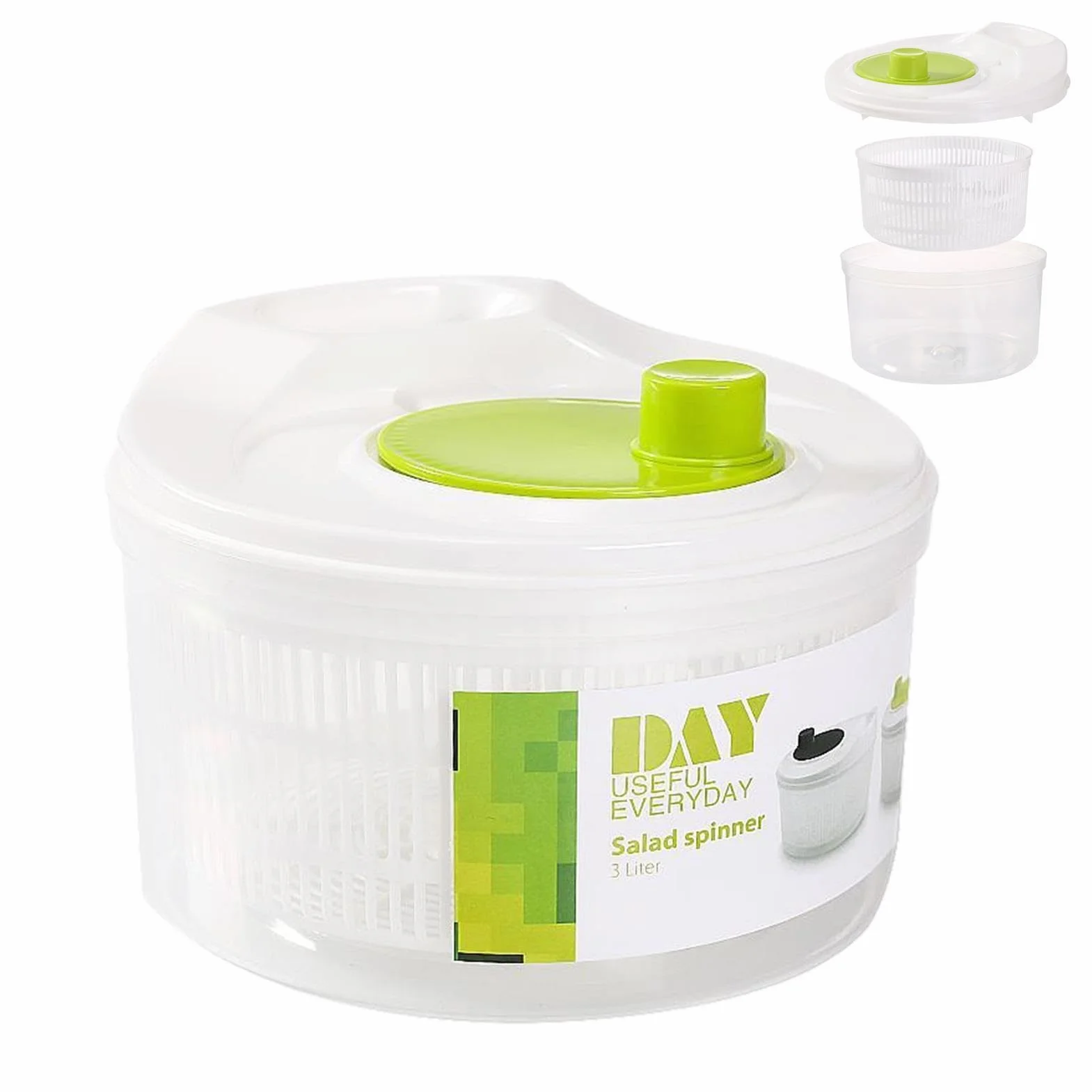 Spinner para secadora de lechuga, centrifugador manual para ensalada de verduras con drenaje, deshidratador secador de lechuga, centrifugador de frutas desmontable para hoteles, cocinas y restaurantes