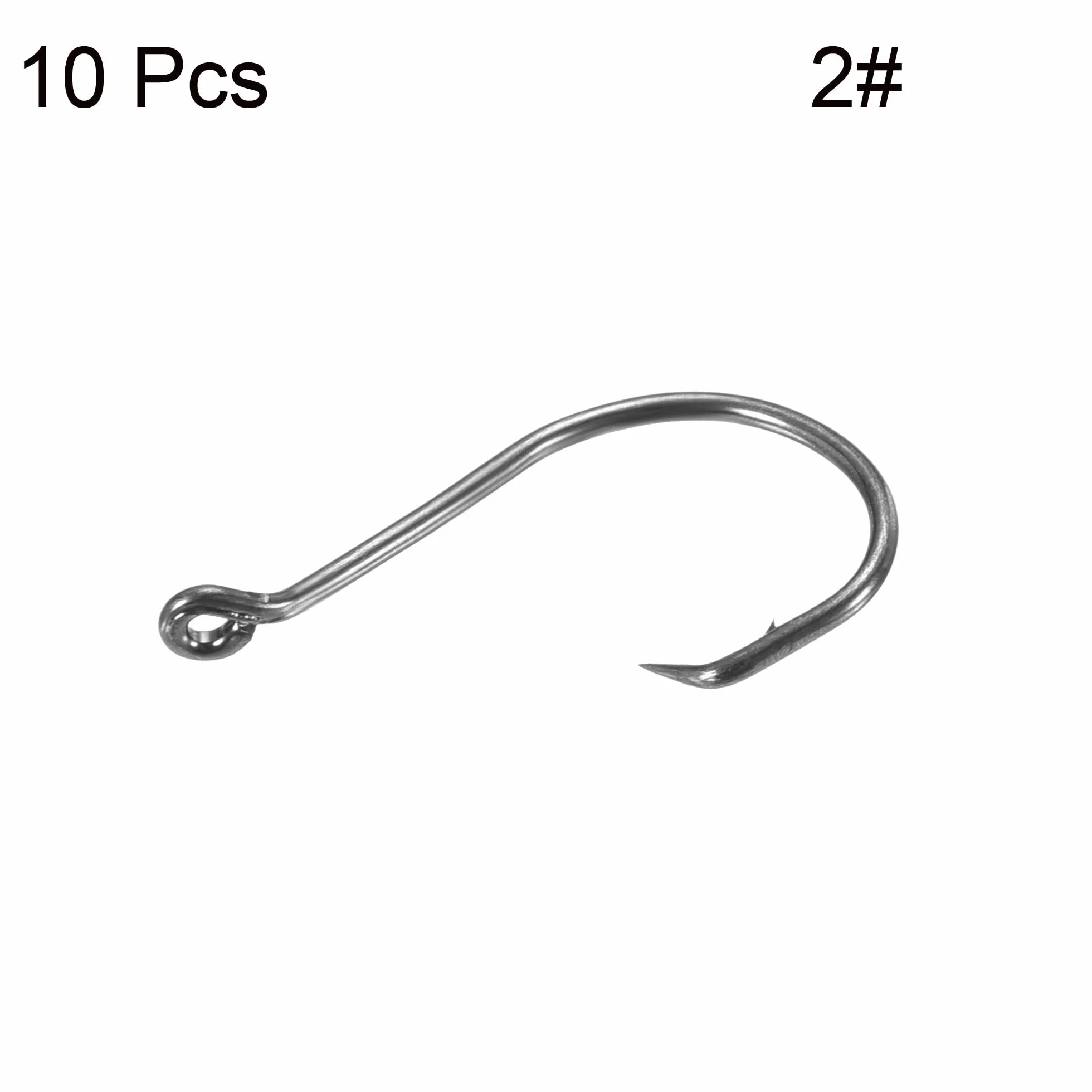 PATIKIL 2# Pesca Circular Anzuelos Carbono Acero 10 Paquetes 0.91" L con Púas Negro