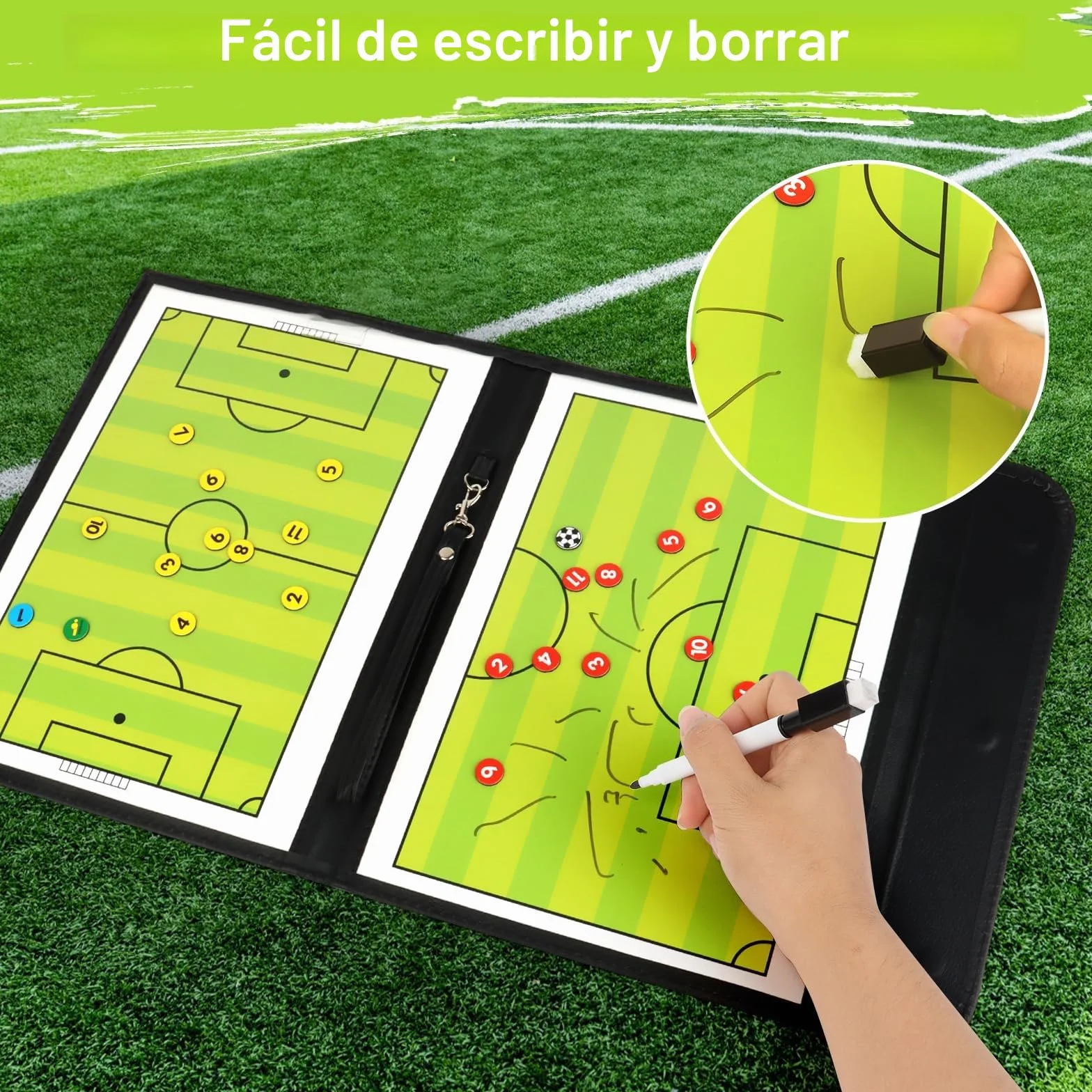 KEWUZY Carpeta Táctica de Entrenamiento Futbol con Marcador e Imanes para Entrenadores