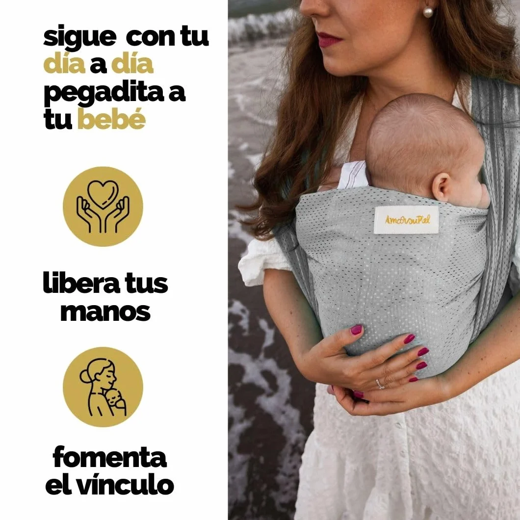 Fular Portabebe Acuático Ergonómico OEKOTEX Transpirable hasta 20kg