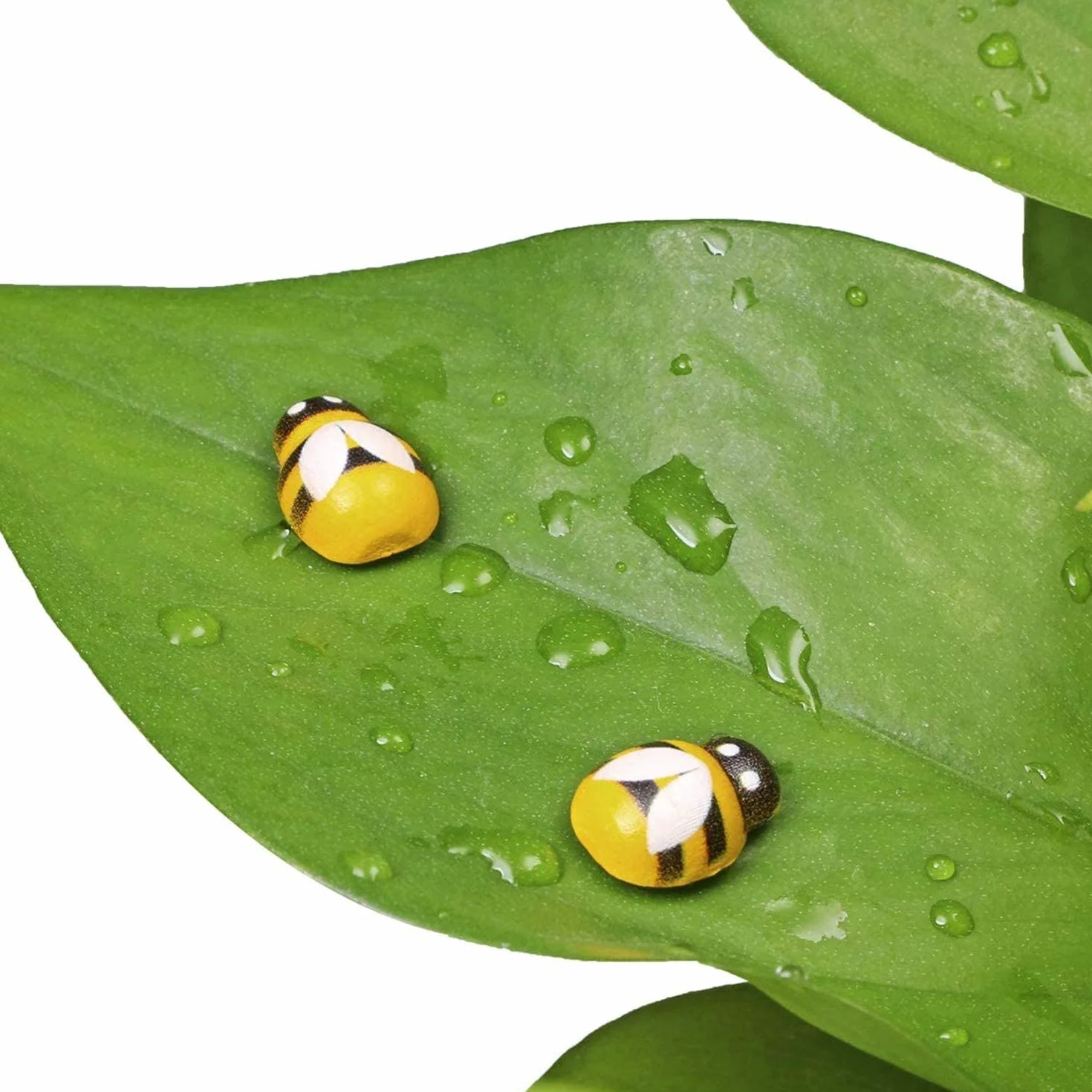 200 piezas de abejas pequeñas de madera, autoadhesivas, pintadas, parte trasera plana, bloque de abejorro, decoración de álbumes de recortes, decoración y manualidades