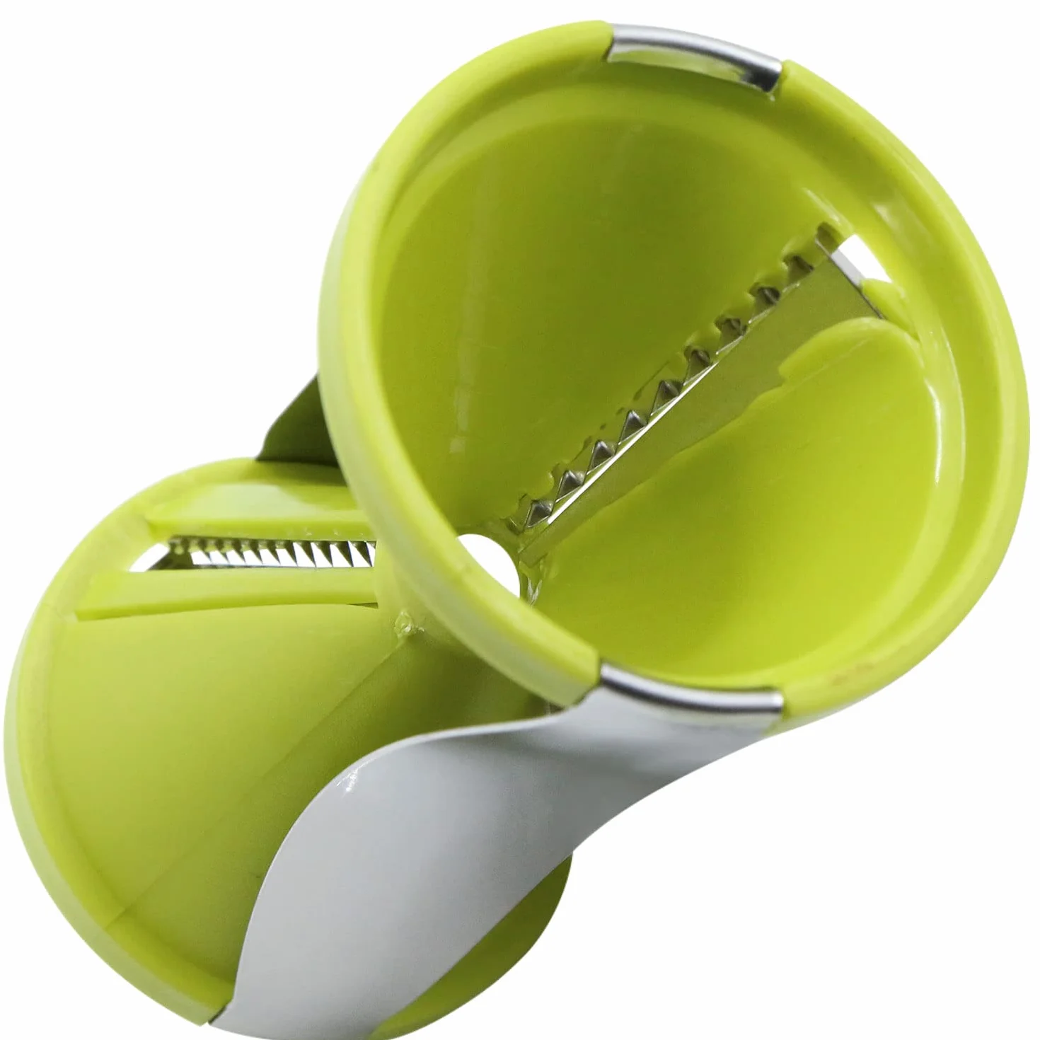 Cortador de Verdura Espiralizador Rallador - Espiral Manual Pasta Calabacín, Pelador Acero Inoxidable para Fideos Vegetales, Zanahoria, Pepino, Patata, Calabaza, Espárragos, Verde,1 Pieza