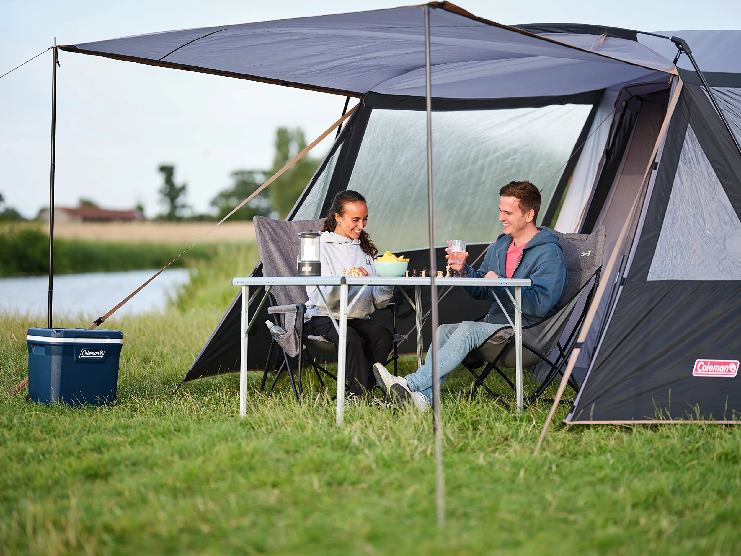 Coleman Extensión Frontal Octagon 8, toldo para Todos los Modelos Octagon 8, construcción Robusta de Varillas de Acero, Espacio para Mesa y Sillas