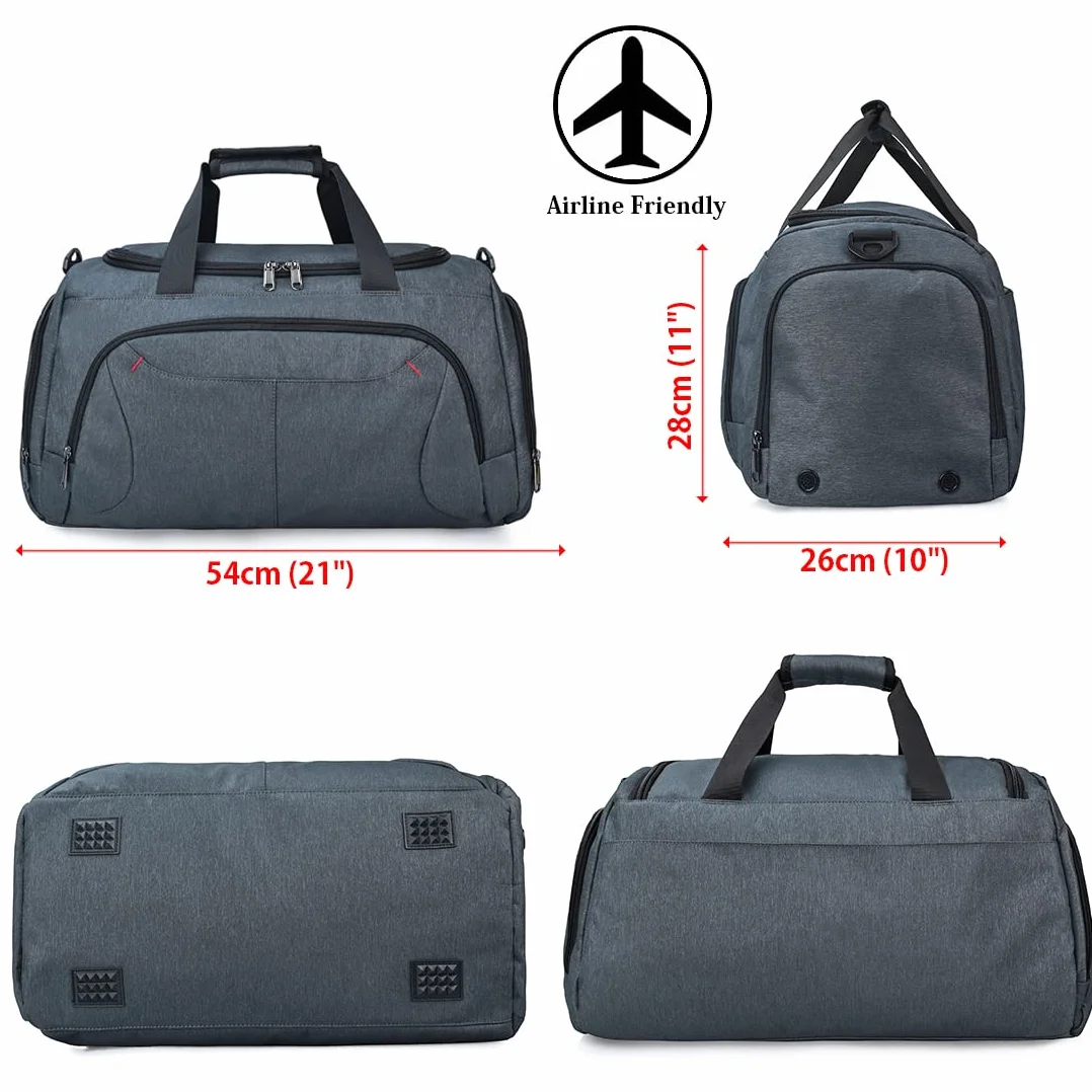 NUBILY - Bolsa de Deporte para Hombre, Bolsa de Viaje, con Compartimento para Zapatos, Gran Capacidad, Impermeable, Weekender, Bolsa de Gimnasio, para Hombres, Mujeres, Bolso de Mano, 40 l
