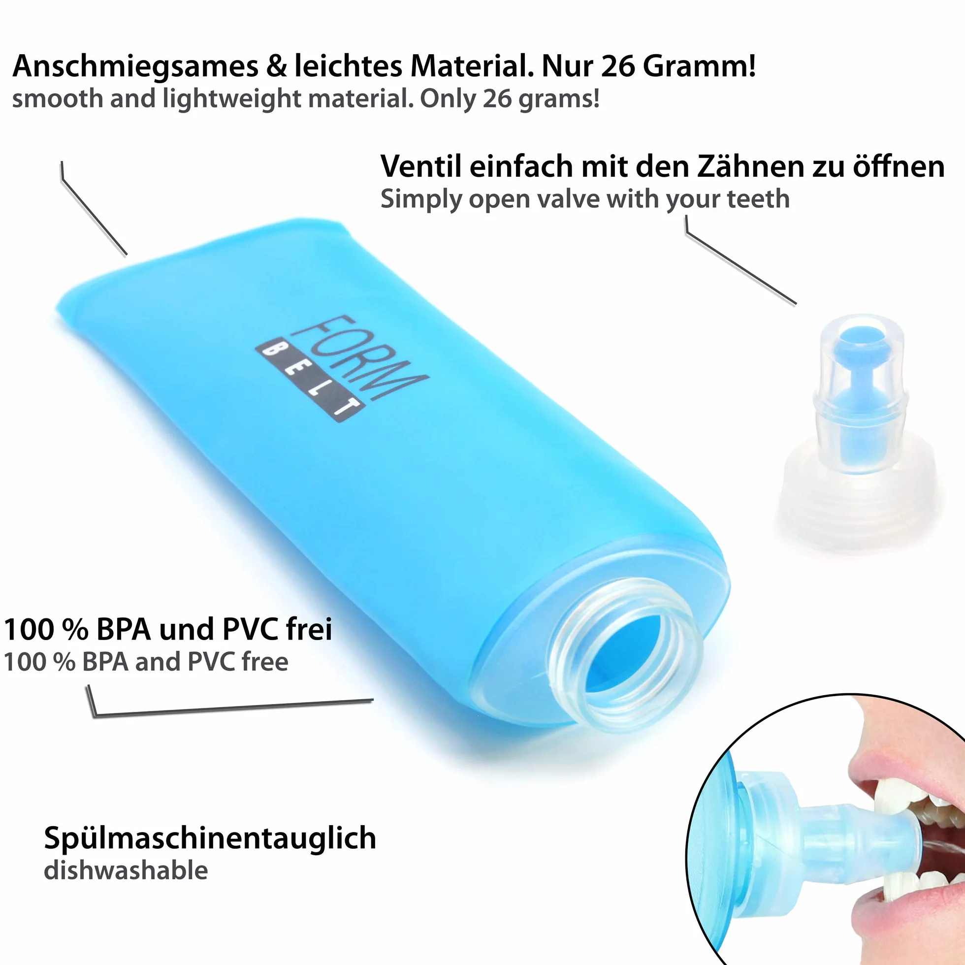 Formbelt Soft Flask 250 ml 350 ml Botella pequeña para Running Deportes