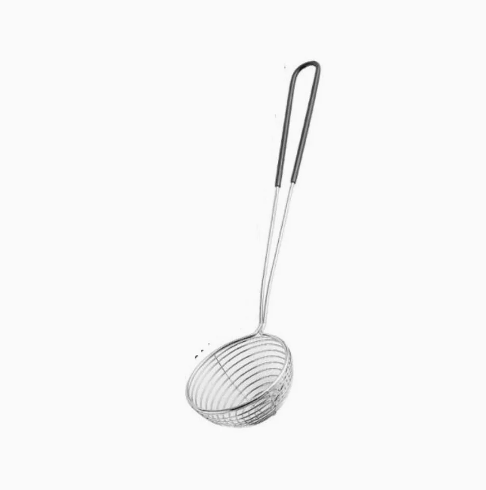 Colador De Cocina Filtros de Alimentos Tamiz de colador de Acero Inoxidable, Cuchara de Skimmer de Alambre con Mango for Olla Caliente Comiendo Sopa Drenaje Escurridor Pasta(10pc)