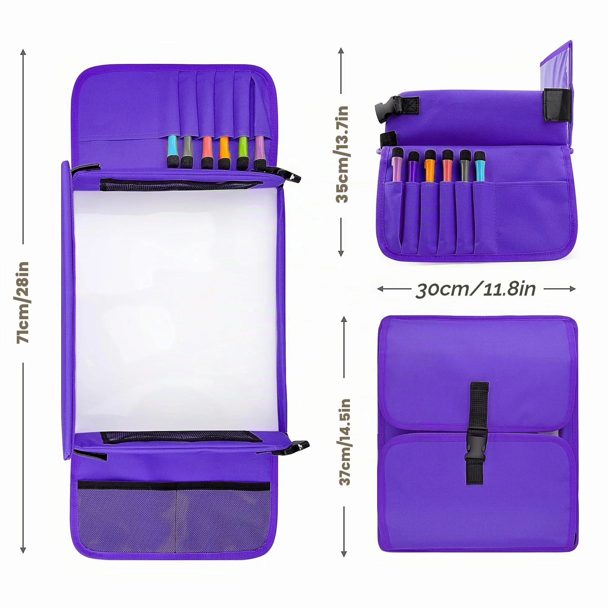 Mesa Coche para Niños,Doble Uso Bandeja Coche para Niños+Organizadores para Coche-6 Plumas Bandejas Coche para Coche, Cochecito de Bebé, Avión (Púrpura)