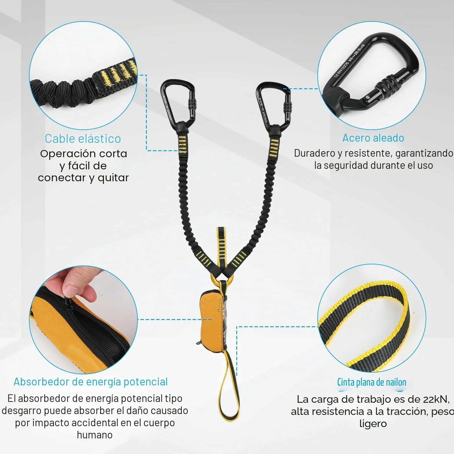 Juego de vía ferrata correa de escalada equipo de escalada
