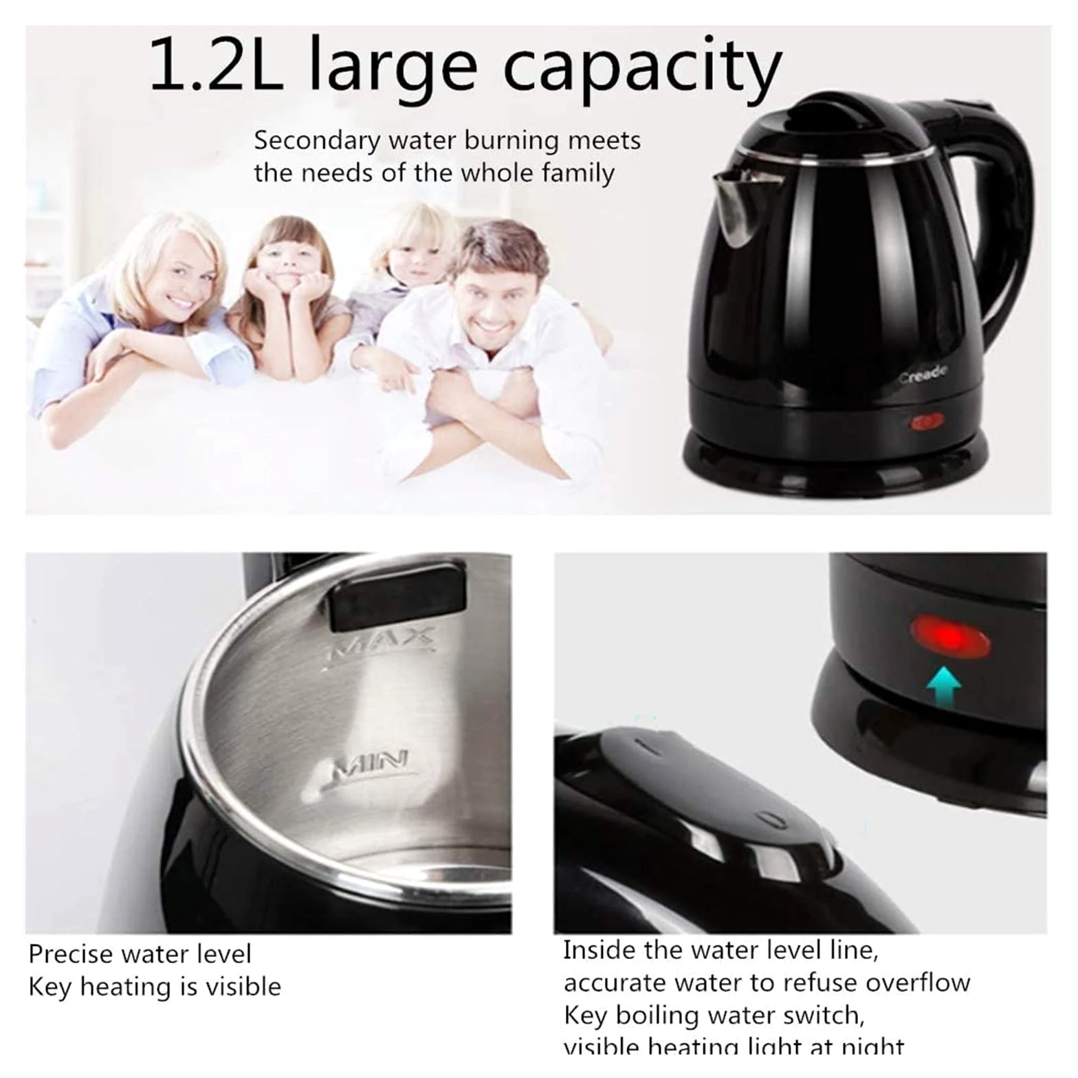 Hervidor eléctrico de café de preparación rápida, hervidor de agua con silbato, autoapagado, autoprotección en seco antiquemaduras, termo de temperatura constante The New