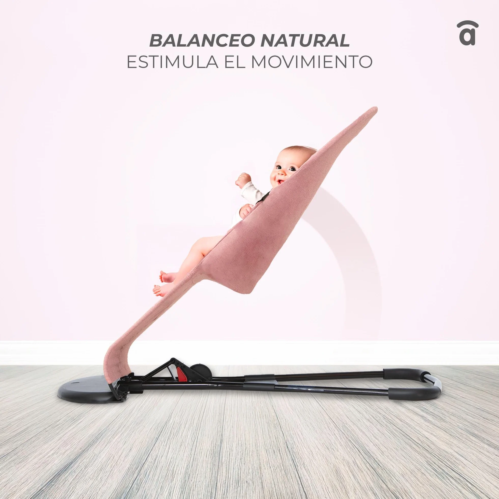 Asalvo PARADISE Hamaca Bebé 2 en 1 con Función Mecedora y Balancín, 0-1 años, Max 13 kg, Ligera y compacta, Balanceo Natural, Arnés 3 puntos, Reclinable y Plegable, Gris