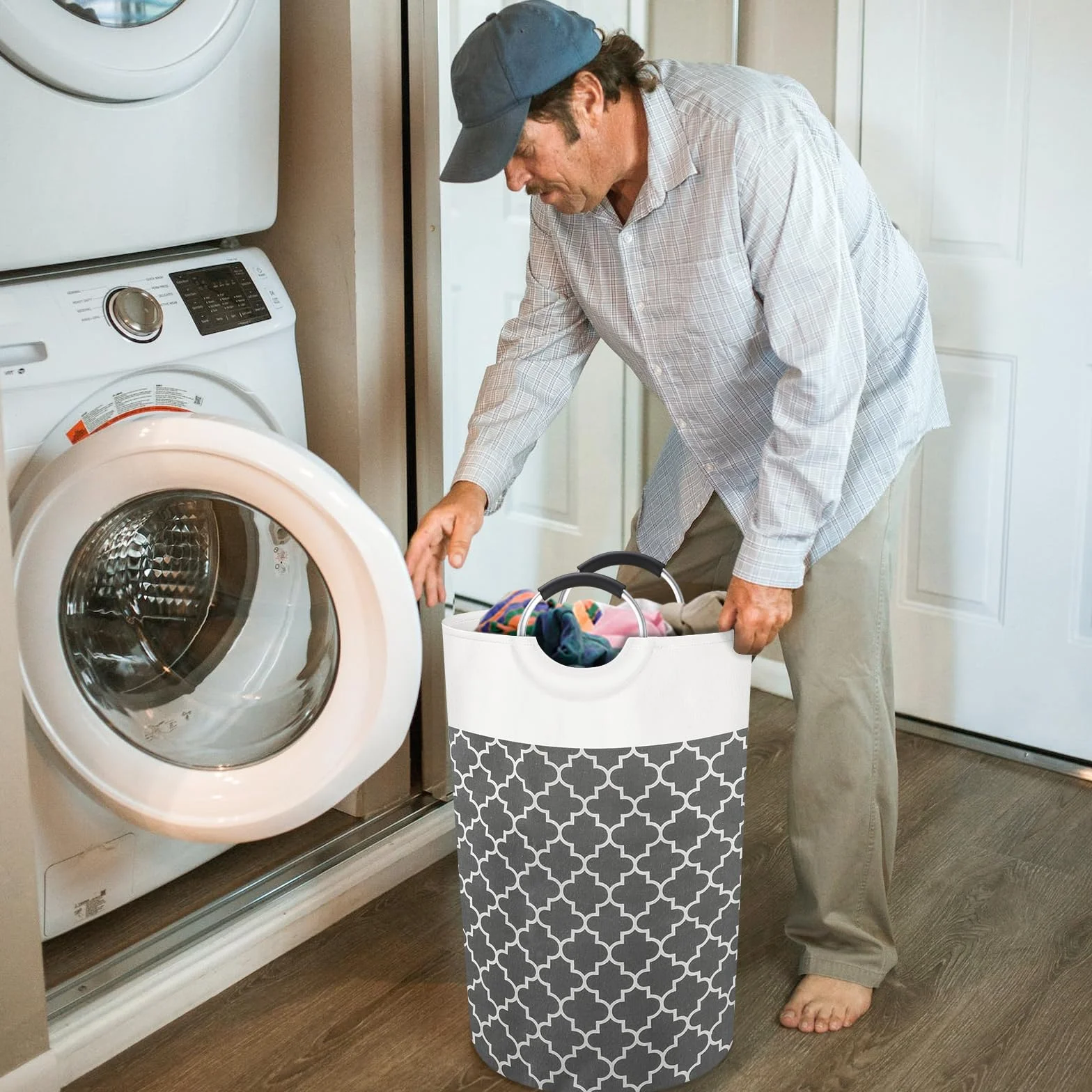 Cesto para Ropa Sucia Grande de 82L, 74x38x38CM Bolsa de Ropa Plegable Transporte Fácil Con Asas de Aluminio Protegidos con Espuma, Cestos para Colada Laundry Basket para Lavadero Baño y Dormitorio