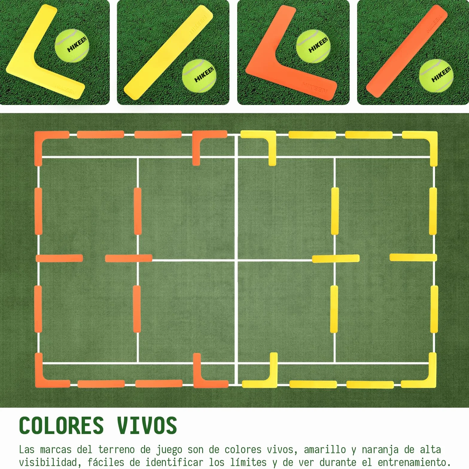 BOOSTEADY Marcadores Líneas Cancha Pickleball Antideslizantes Resistentes Viento 28 Unidades