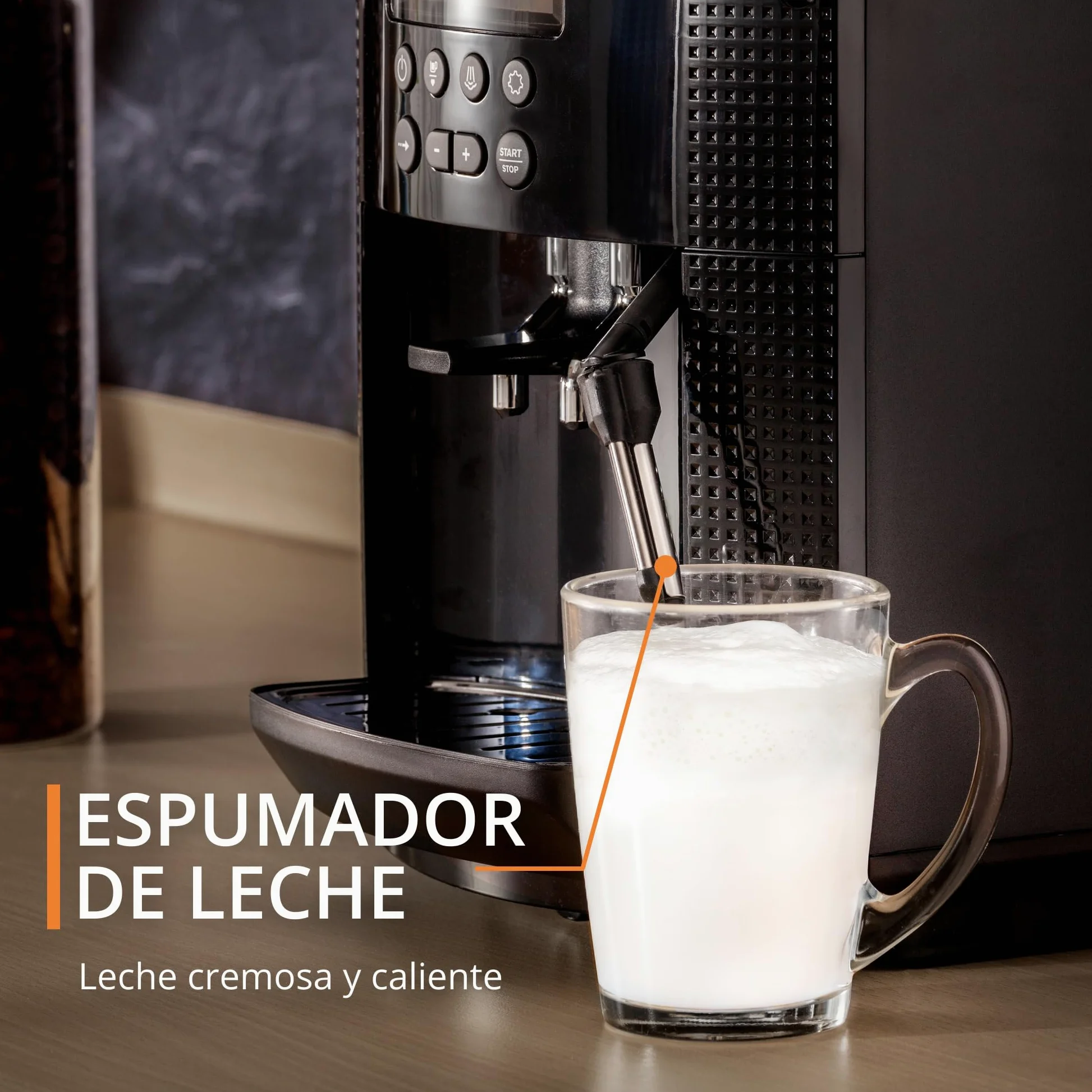 Krups EA8150 Cafetera Automática 15 Bares de Presión, 3 Niveles de Intensidad, Programa Automático de Limpieza, Molinillo Integrado, Pantalla LCD, Ajustable de 20 ml a 220 ml, Tamaño único