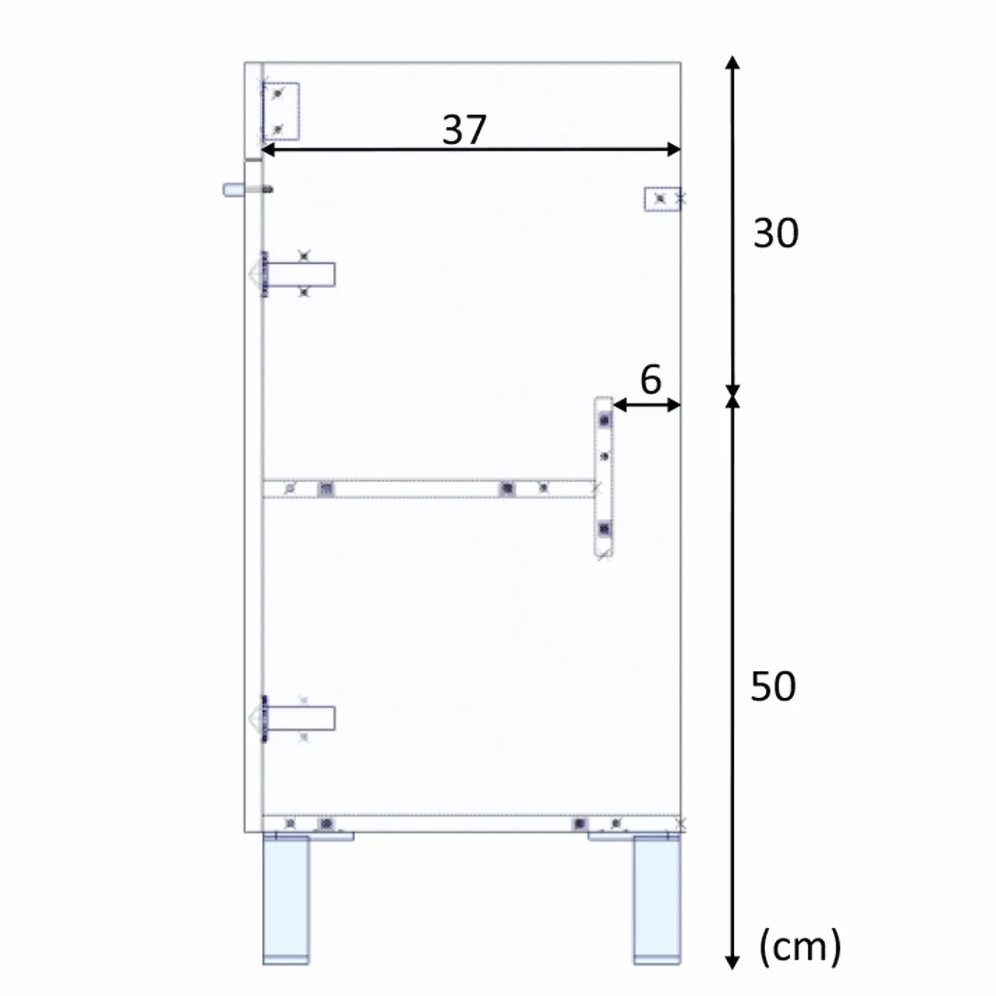 HOMN LIVING Mueble de Baño Levis 2 Puertas y Espejo, Acabado en Blanco Brillo, 50 cm (Ancho) x 40 cm (Fondo) x 80 cm (Alto)