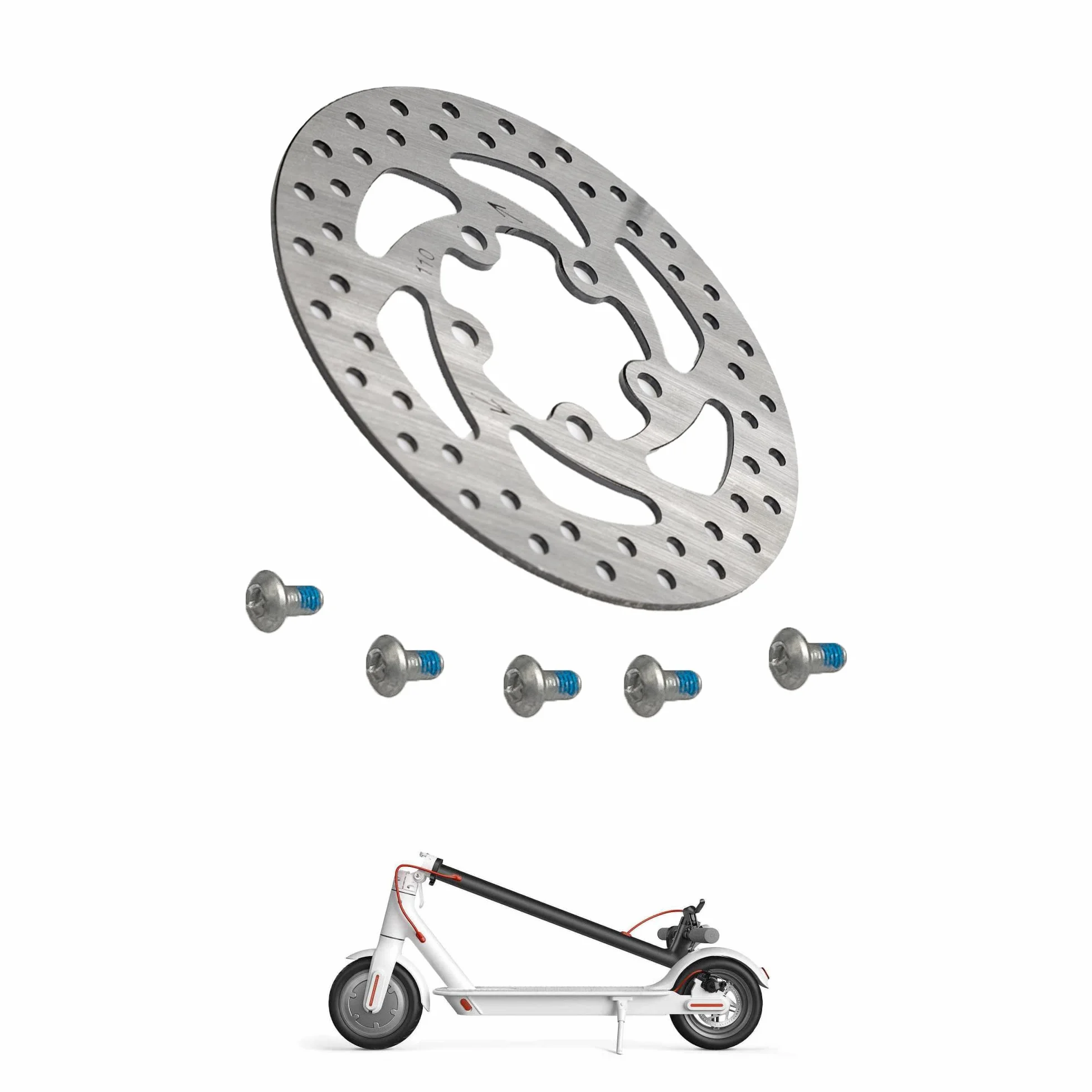 Disco de Freno 110mm para Xiaomi M365 1S, Pastillas de Freno de Acero Inoxidable para Scooter Eléctrico