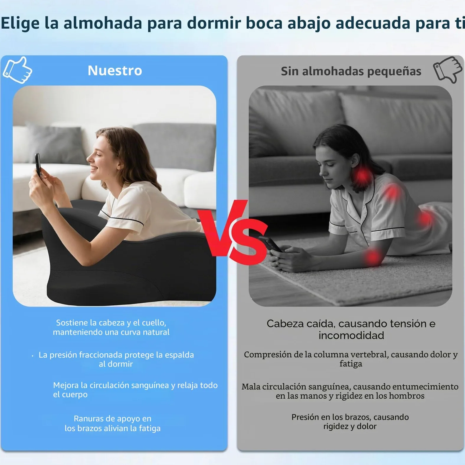 Almohada 4 en 1 para cojín venoso, espuma de memoria, cojín ergonómico cómodo, mejora la circulación sanguínea, almohada para piernas para piernas, pies, espalda, sofá, cama (negro)