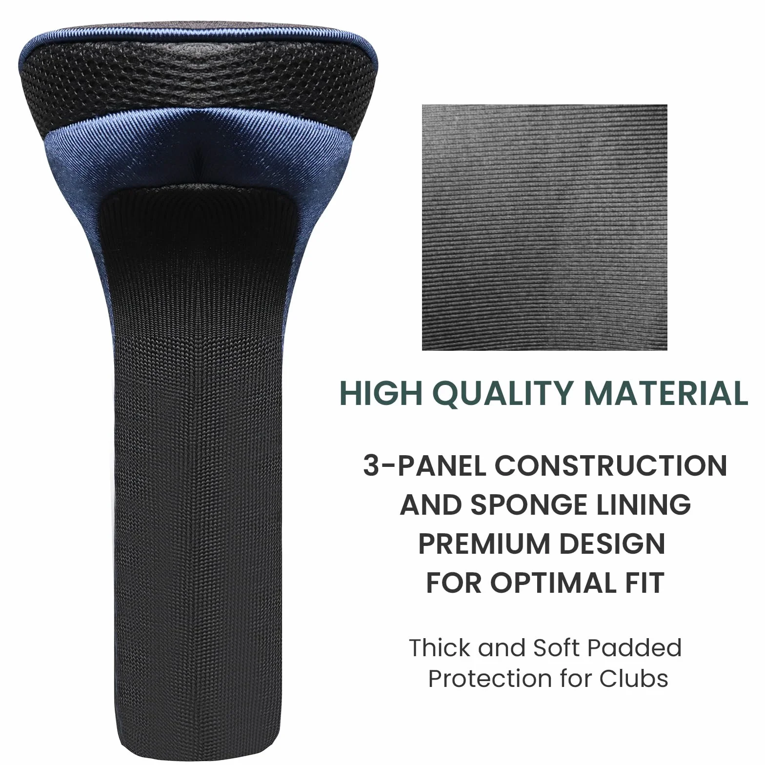 FINGER TEN Fundas para cabeza de palo de golf para maderas, Fairway, híbrida, cubierta larga, con etiqueta intercambiable