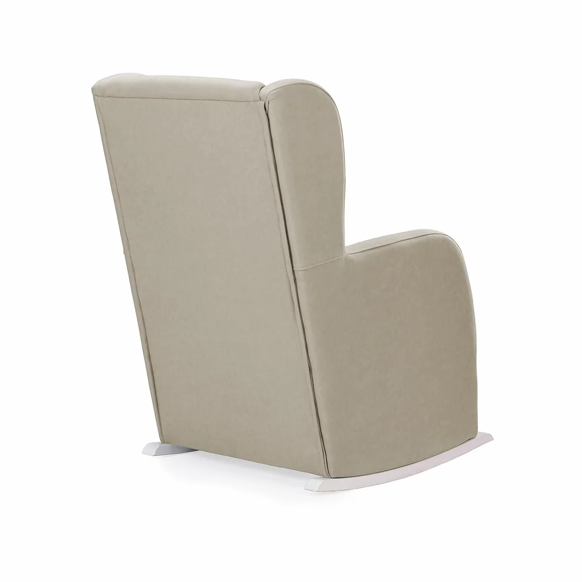 Sillón de Lactancia Amberes Estrecho con Patines Blancos Balanceo Suave Respaldo Alto Tela Antimanchas Beige 102x66x89 cm