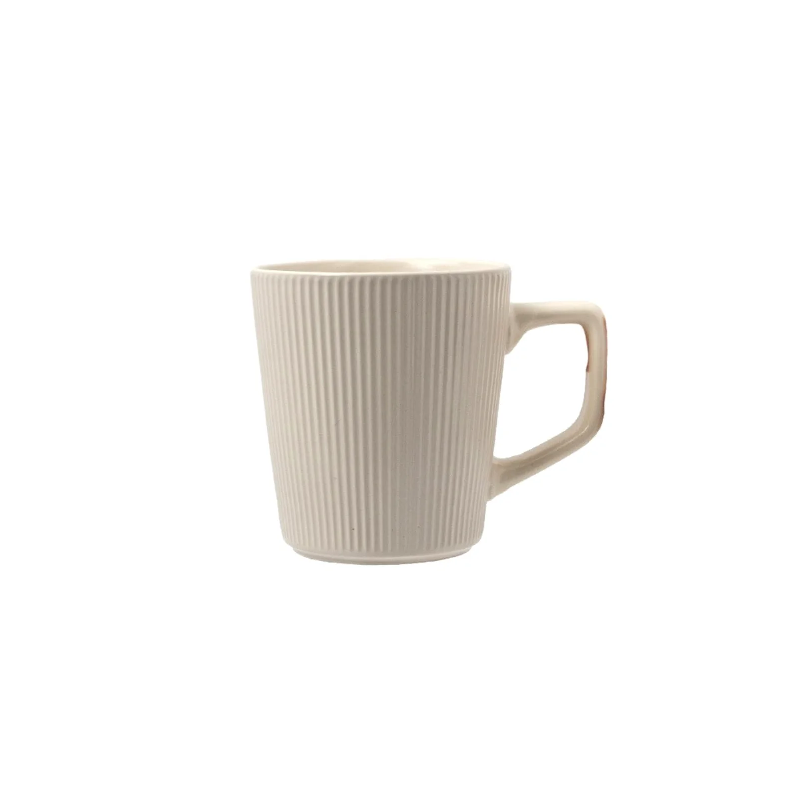 Taza de alivio retro japonesa de 500 ml, taza de alivio simple para el hogar, color blanco, grado A, 500 ml.
