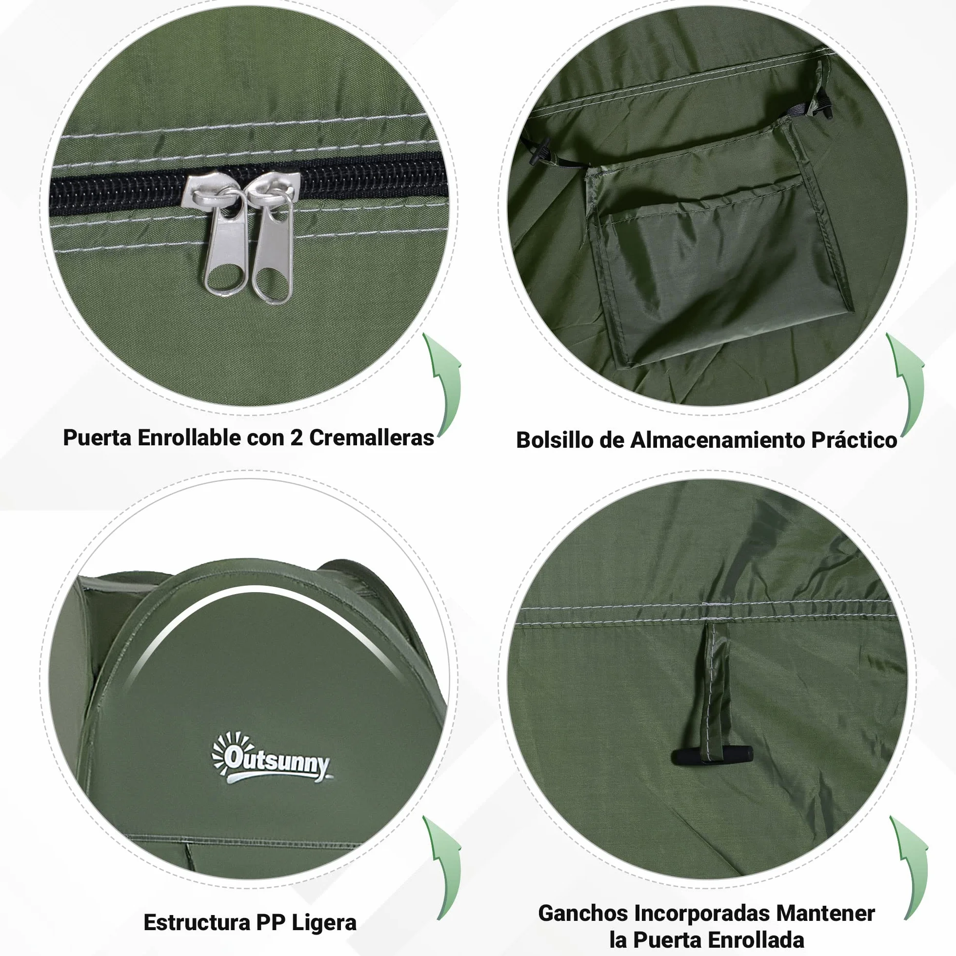 Outsunny Tienda de Campaña Instantánea Impermeable 100x100x185cm