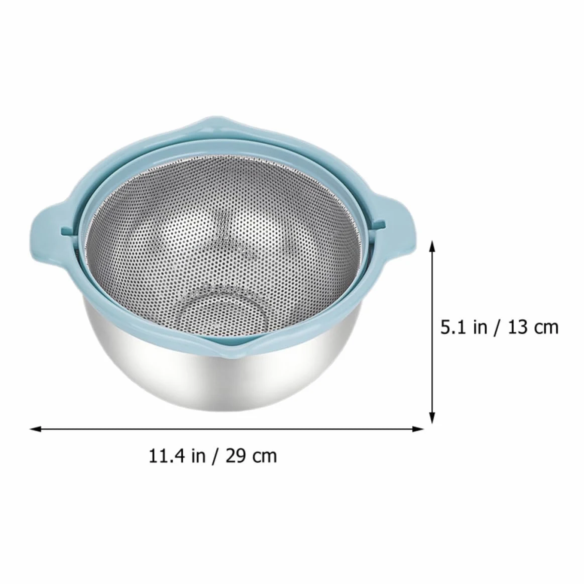 IMIKEYA Colador de Cocina Doble Capa de Acero Inoxidable Cesta para Escurrir Arroz y Frutas, Juego Multifuncional para Almacenar y Drenar Alimentos en Cocina