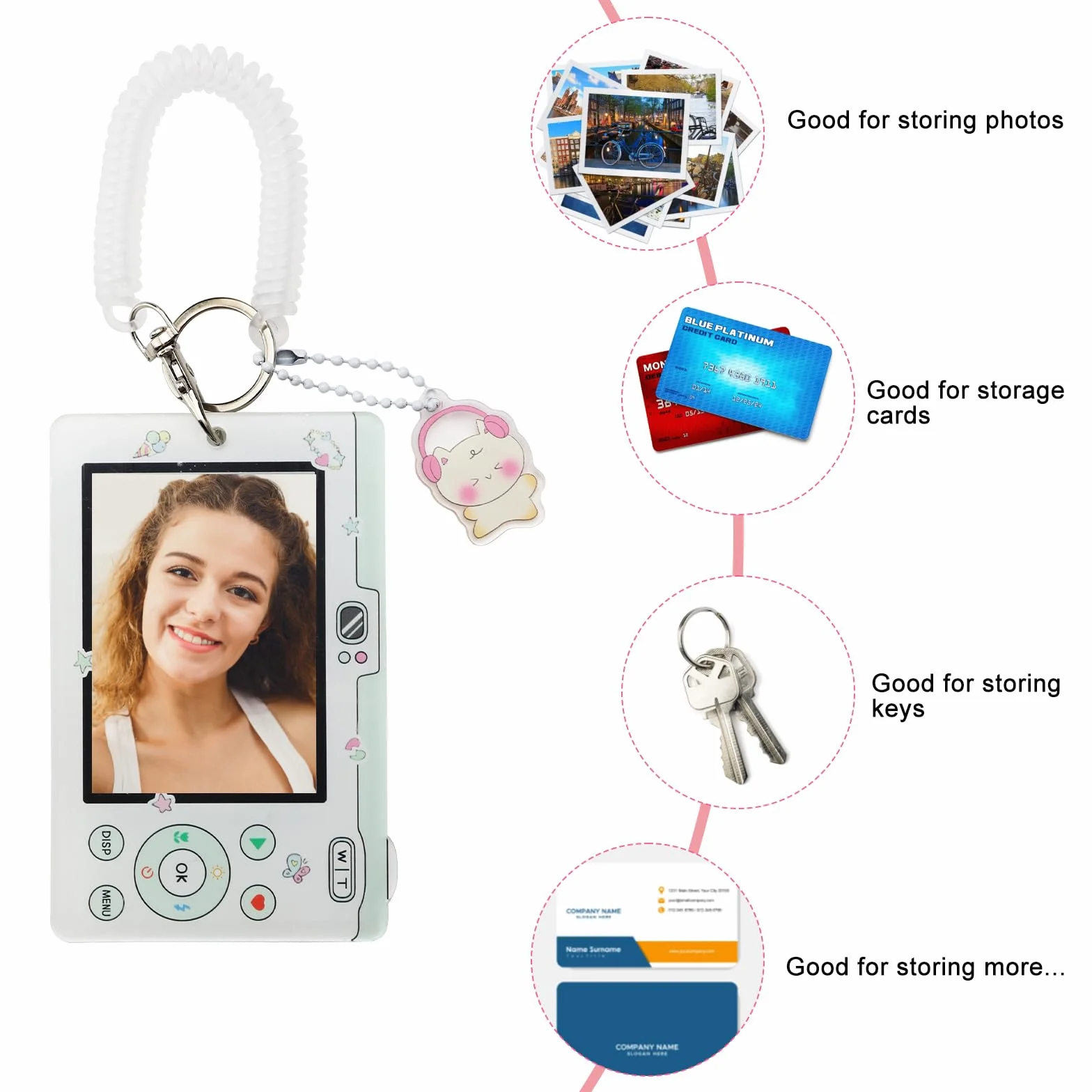 2 Piezas Photocard Holder Clear Acrylic Card Sleeves Picture Frames Photocard Holder Keychain Cute Design Album Soporte acrílico para tarjetas fotográficas Kpop Top Loaders for Cards