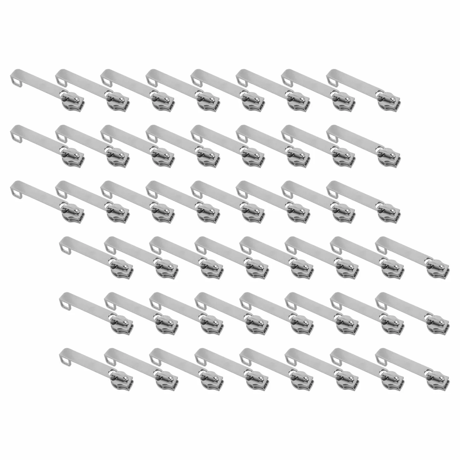 STOBAZA Tirador de Cremallera de Repuesto Doble Capa Metal Plateado 100 Unidades Desmontable Orificio para Candado Compatible Maletas y Mochilas para Viaje