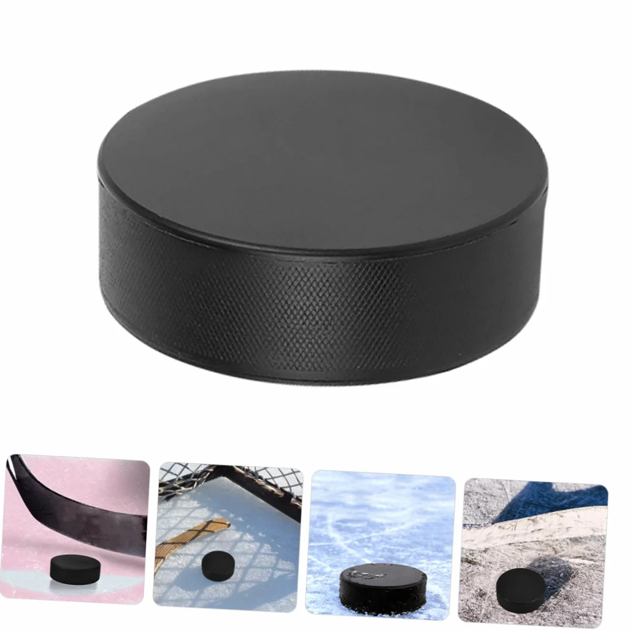 Milisten Disco de Hockey de Espuma para Hockey sobre Patines, Aire Libre, Juego Inflable, Mesa, Rodilla, Mini-Hockey Black