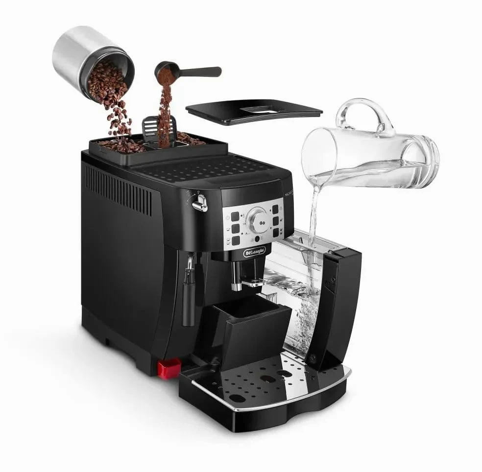 De'Longhi Magnifica S ECAM22.140.B, Máquina de Café en Grano Automática con Recetas, Panel de Control Simple, Aroma y Cantidad Personalizables, Espumador Manual de Leche, Botón para 2 Tazas, Negro