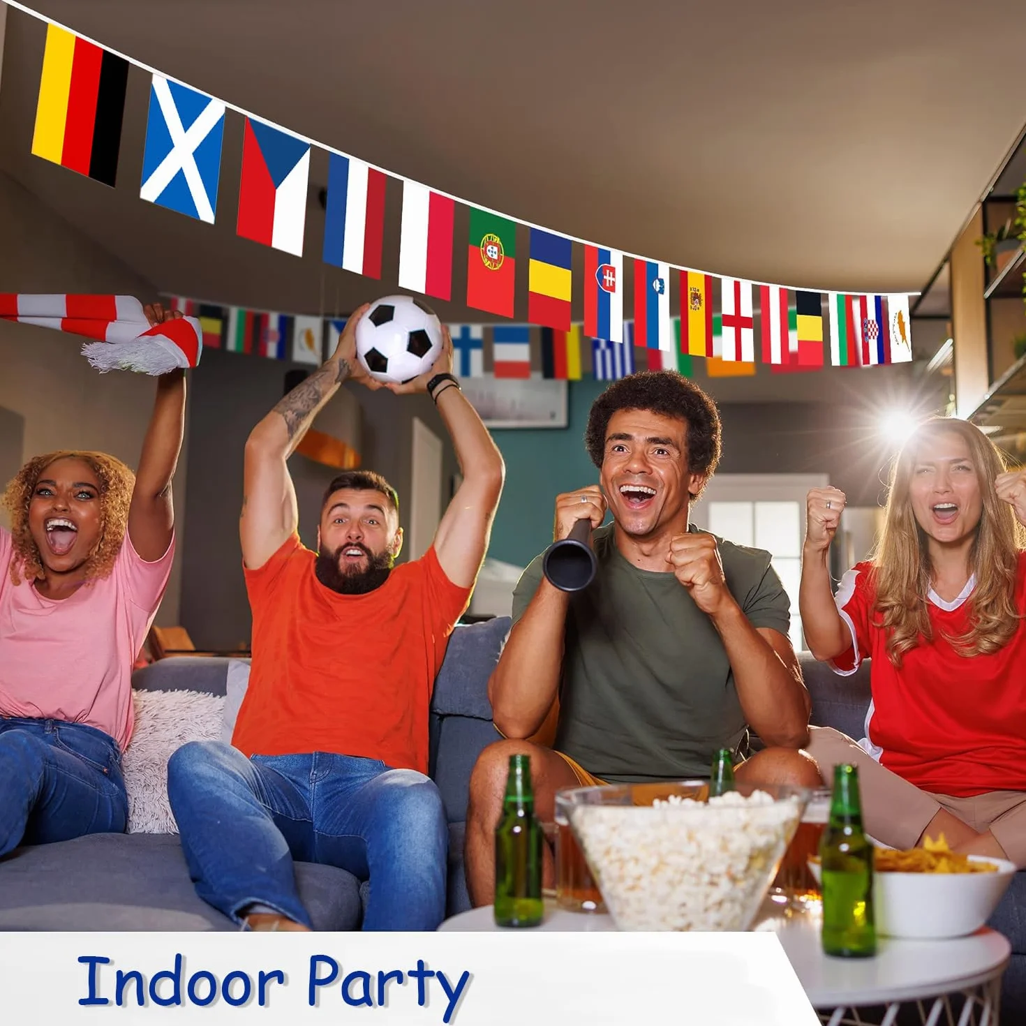 Bandera de Fútbol Europeo Banderines 24 Países Decoración