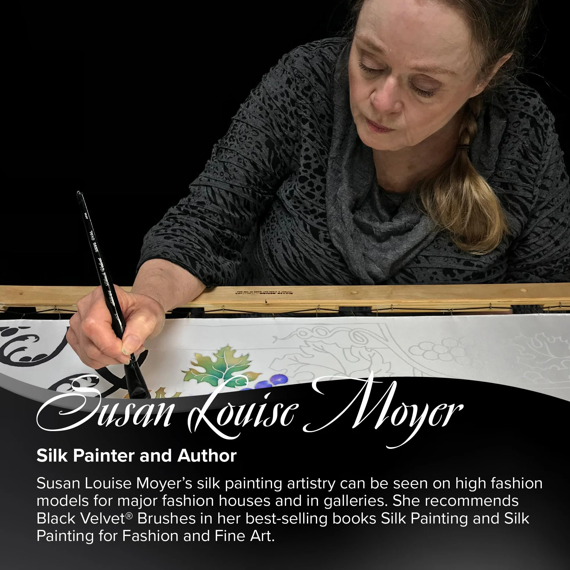 Silver Brush Limited SLM 3099 Susan Louise Moyer Basic - Juego de 3 Pinceles Redondos de Terciopelo Negro, tamaños 4, 8 y 12